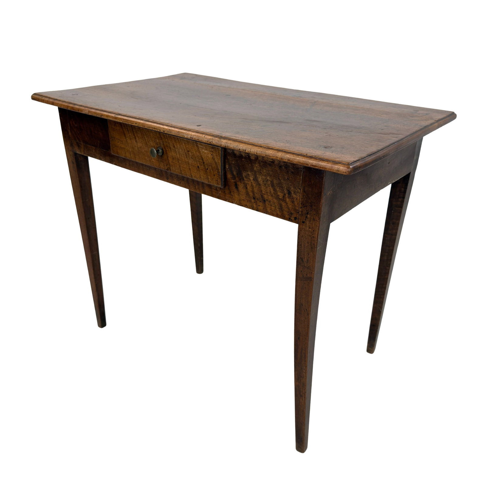 ANTIQUE FRENCH SIDE TABLE OR DESK: Dimensions: H 28.3” x W 34.3” x D 21.3”. Antique French Farmhouse desk or side table with one central drawer.
