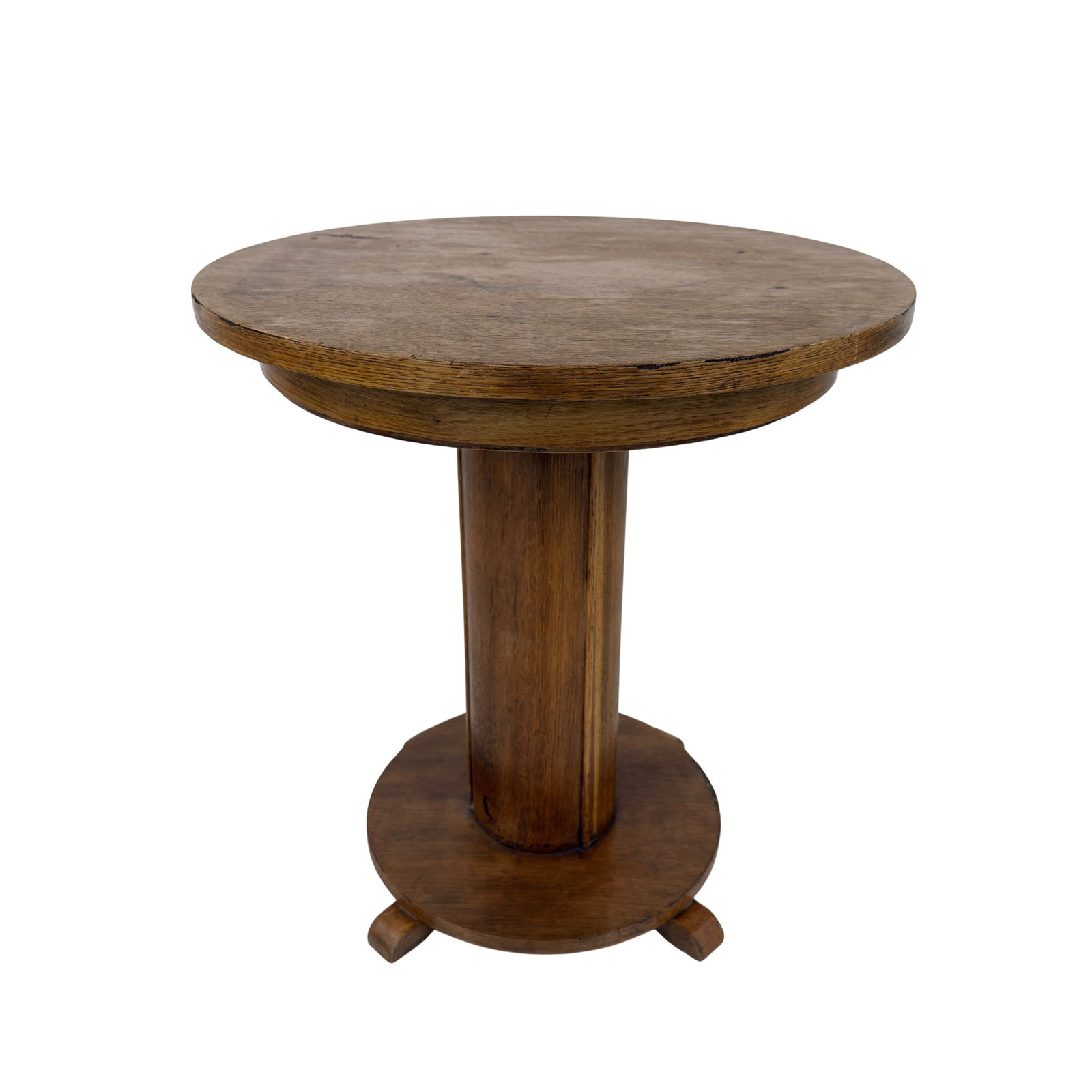 ART DECO SIDE TABLE: Dimensions: H 25” x W 23.3”. Vintage French Art Deco side table with hinged top with storage compartment.