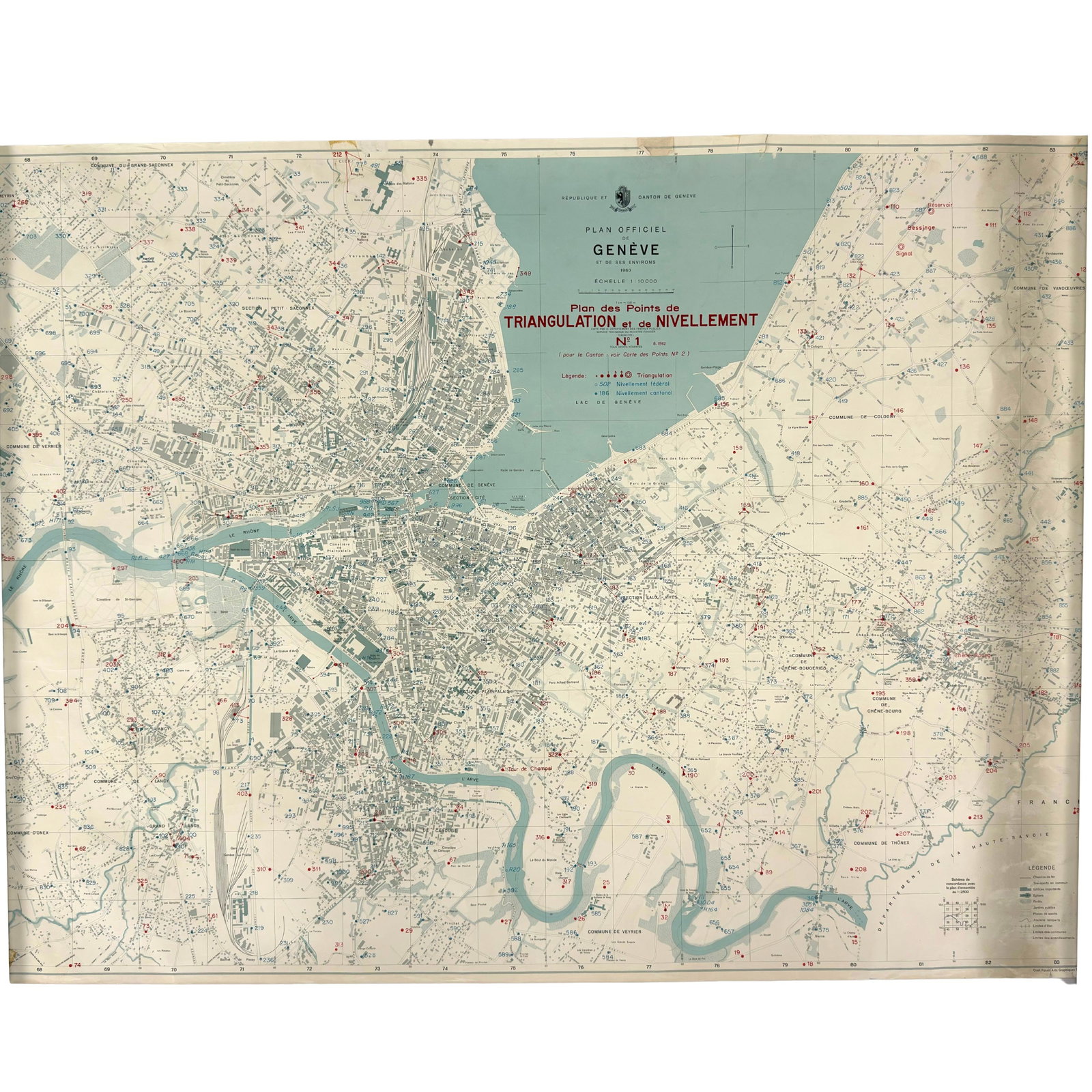 (3) NAUTICAL CHARTS: Dimensions: H 35” x W 48.5”. Set of 3 Vintage nautical charts of Geneva. (16)