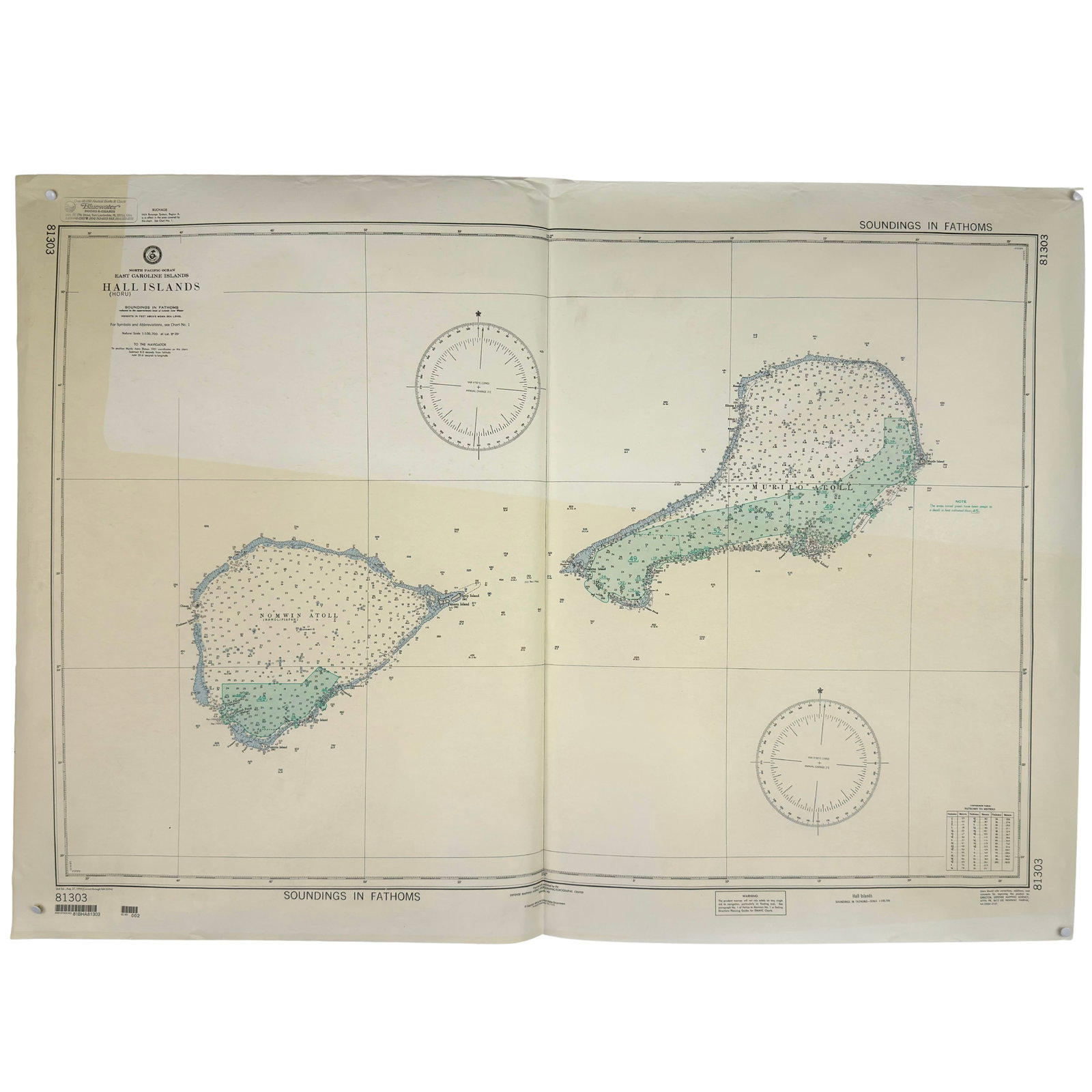 (11) NAUTICAL CHARTS: Dimensions: H 28.5”. Set of 11 Vintage nautical charts of North Pacific Ocean.