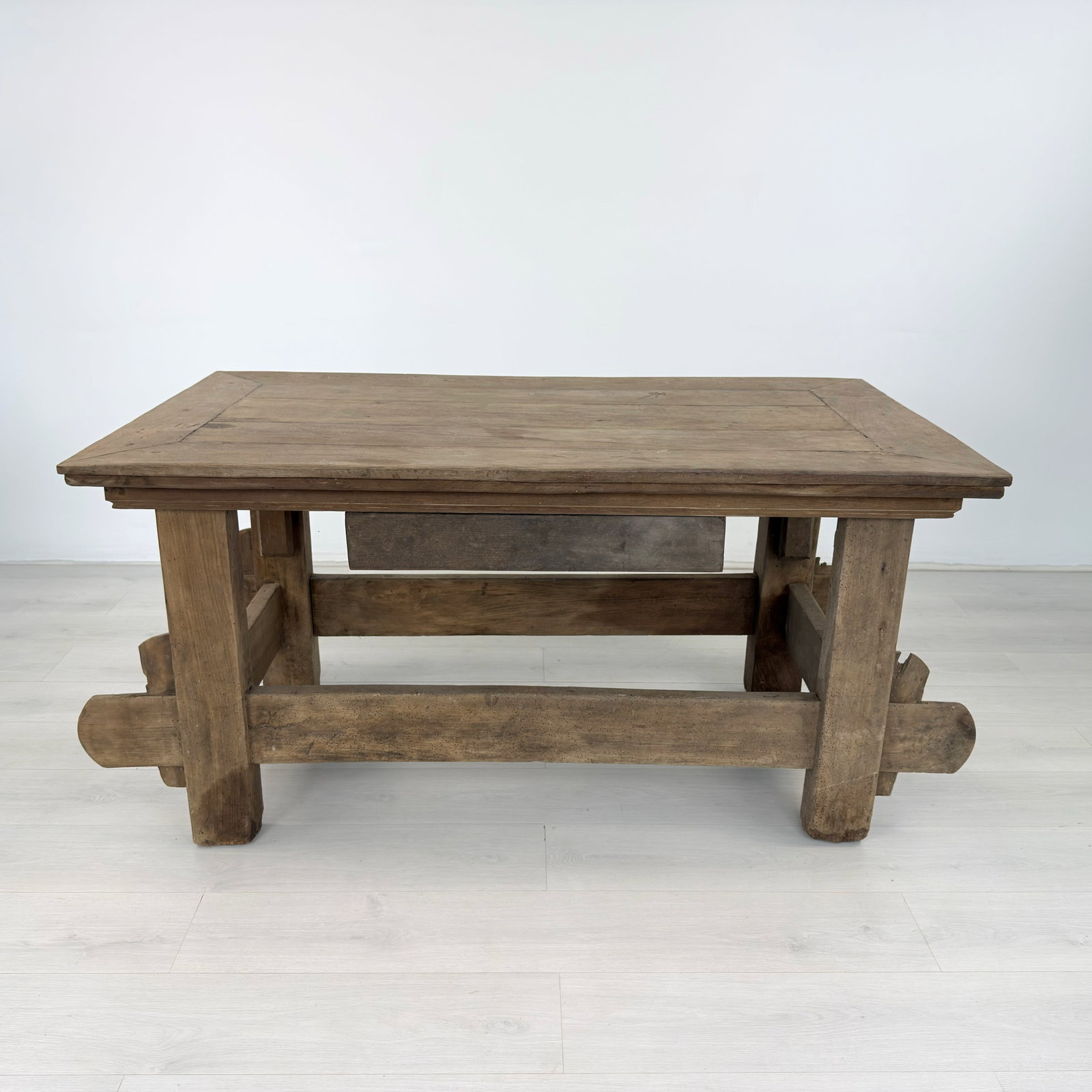 ANTIQUE RUSTIC EXTENDABLE DINING TABLE - 6
