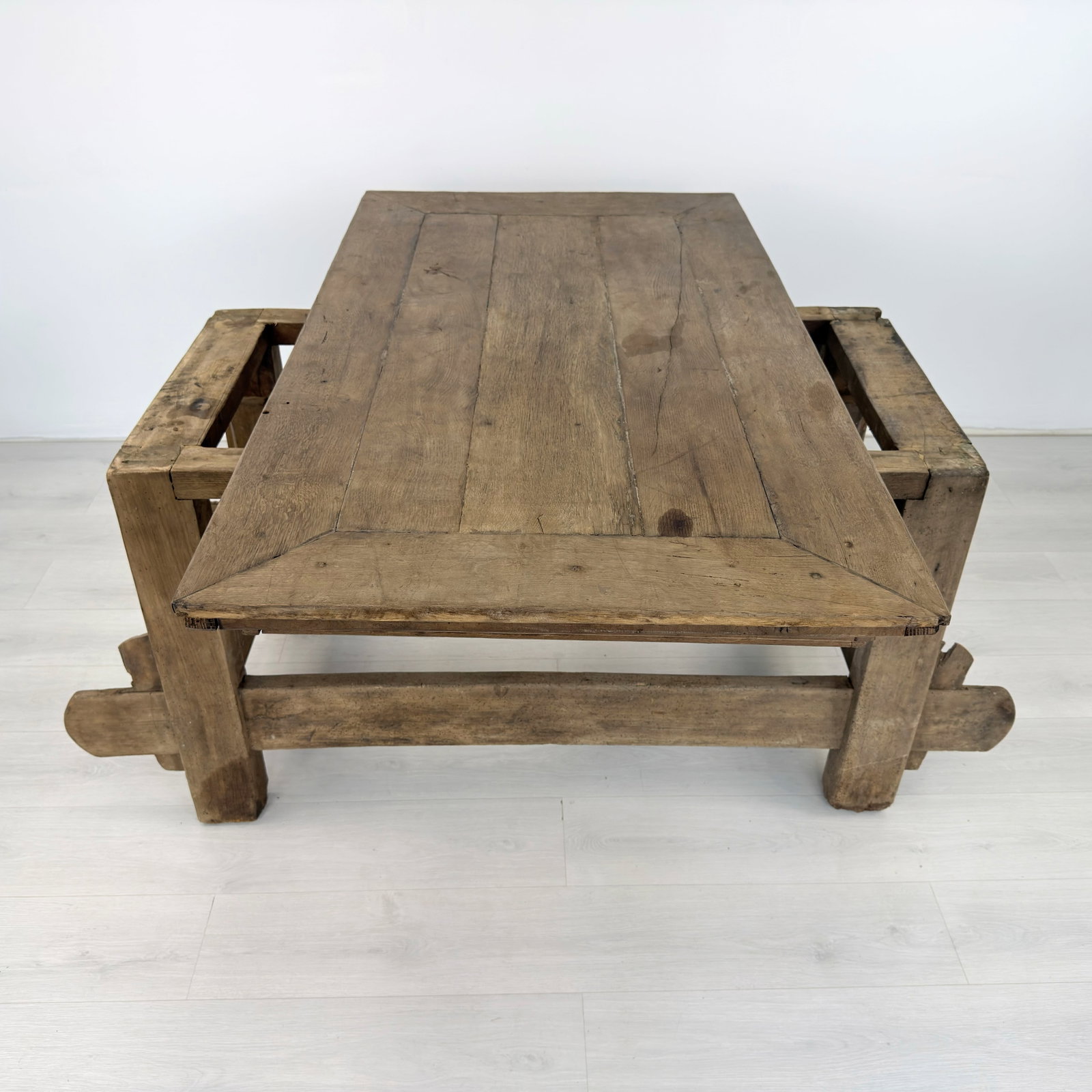 ANTIQUE RUSTIC EXTENDABLE DINING TABLE - 7