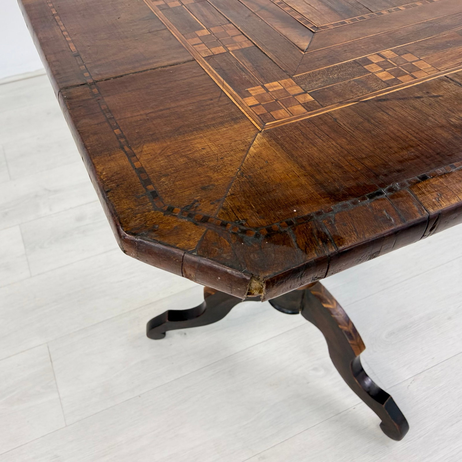 ANTIQUE INLAID SIDE TABLE - 10