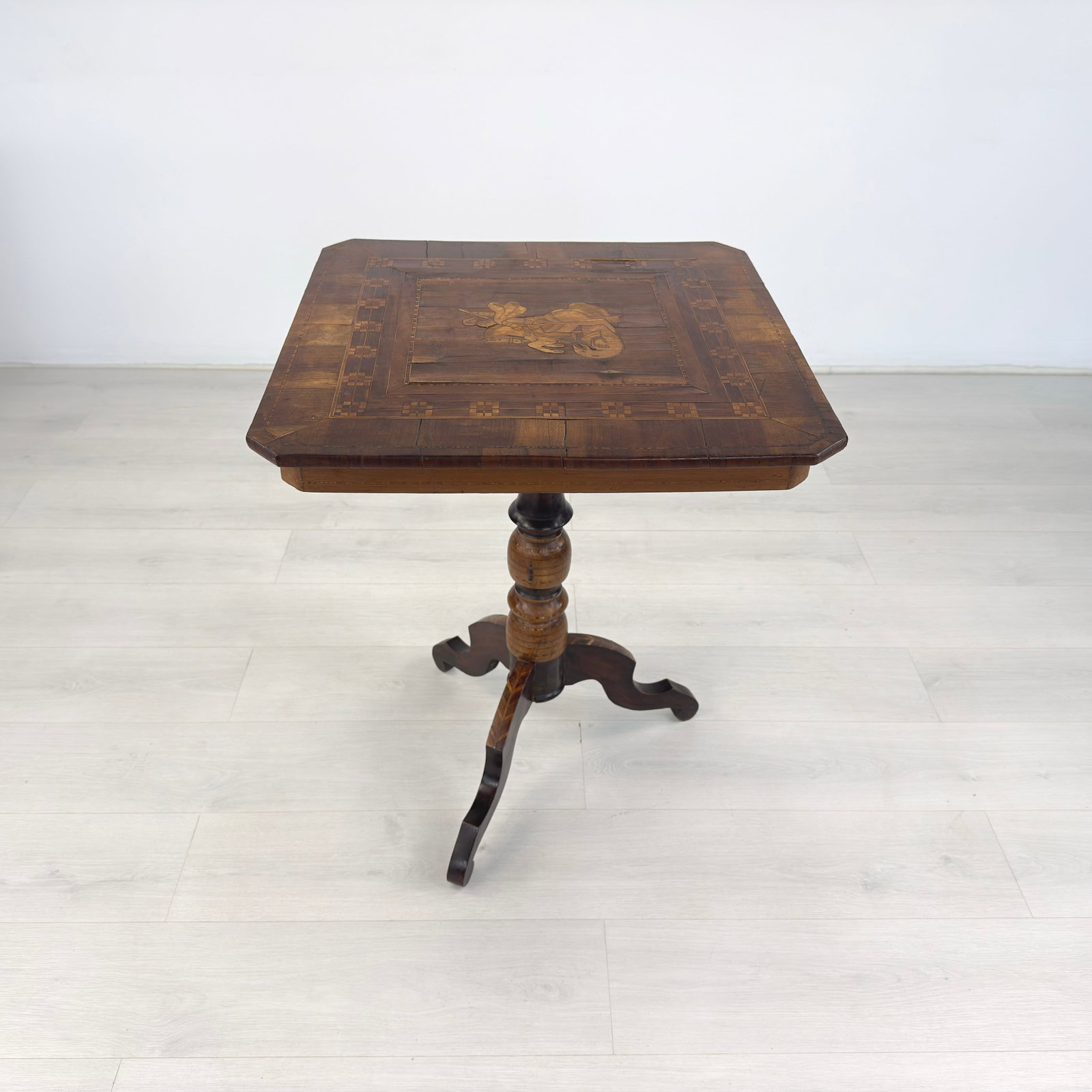 ANTIQUE INLAID SIDE TABLE - 4