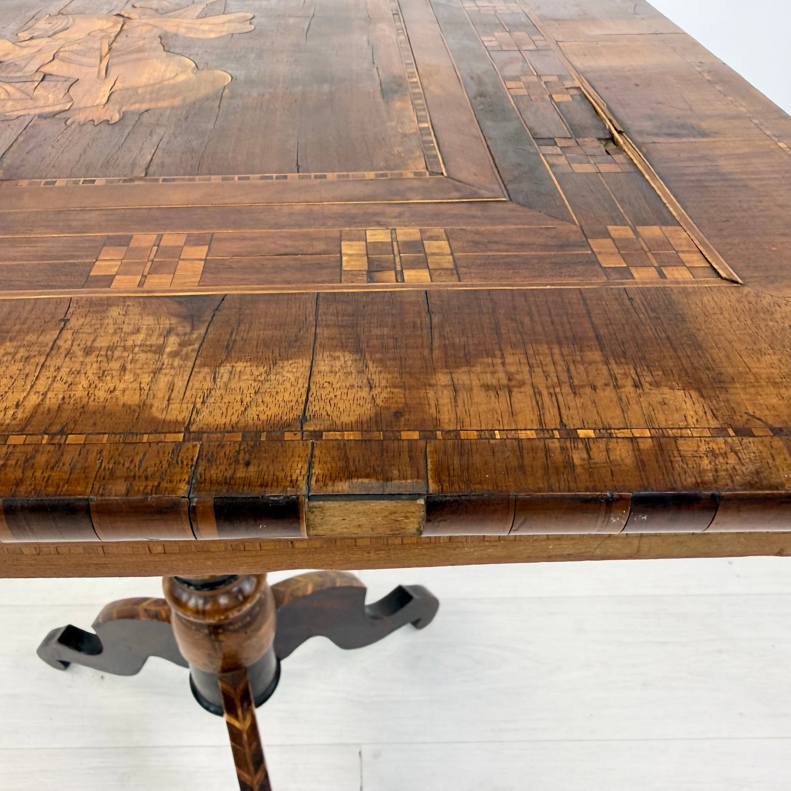 ANTIQUE INLAID SIDE TABLE - 6