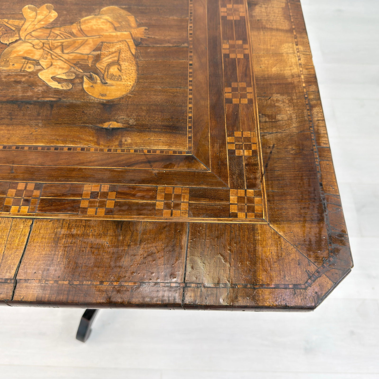 ANTIQUE INLAID SIDE TABLE - 7