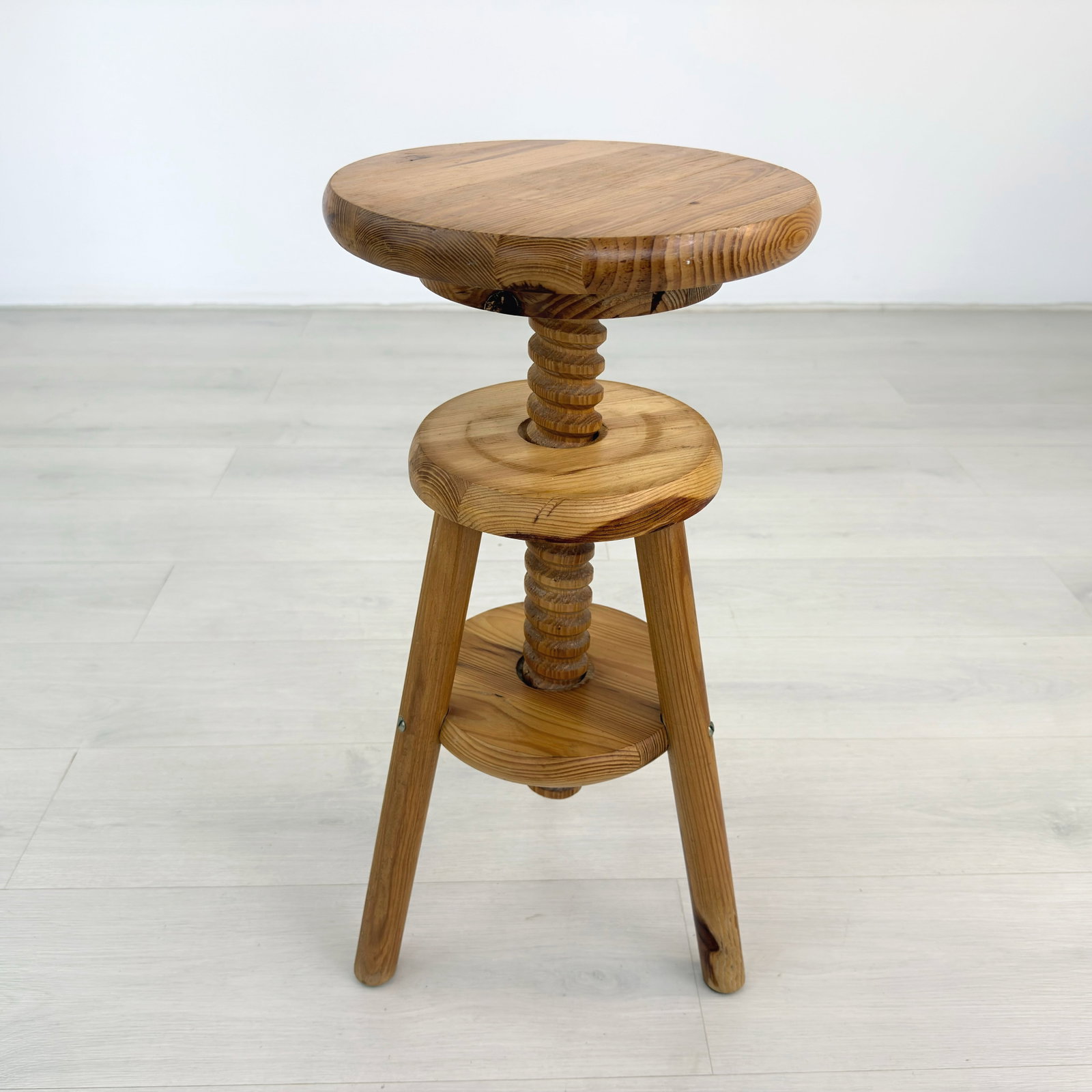 SCANDINAVIAN ARCHITECT PINE STOOL - 4