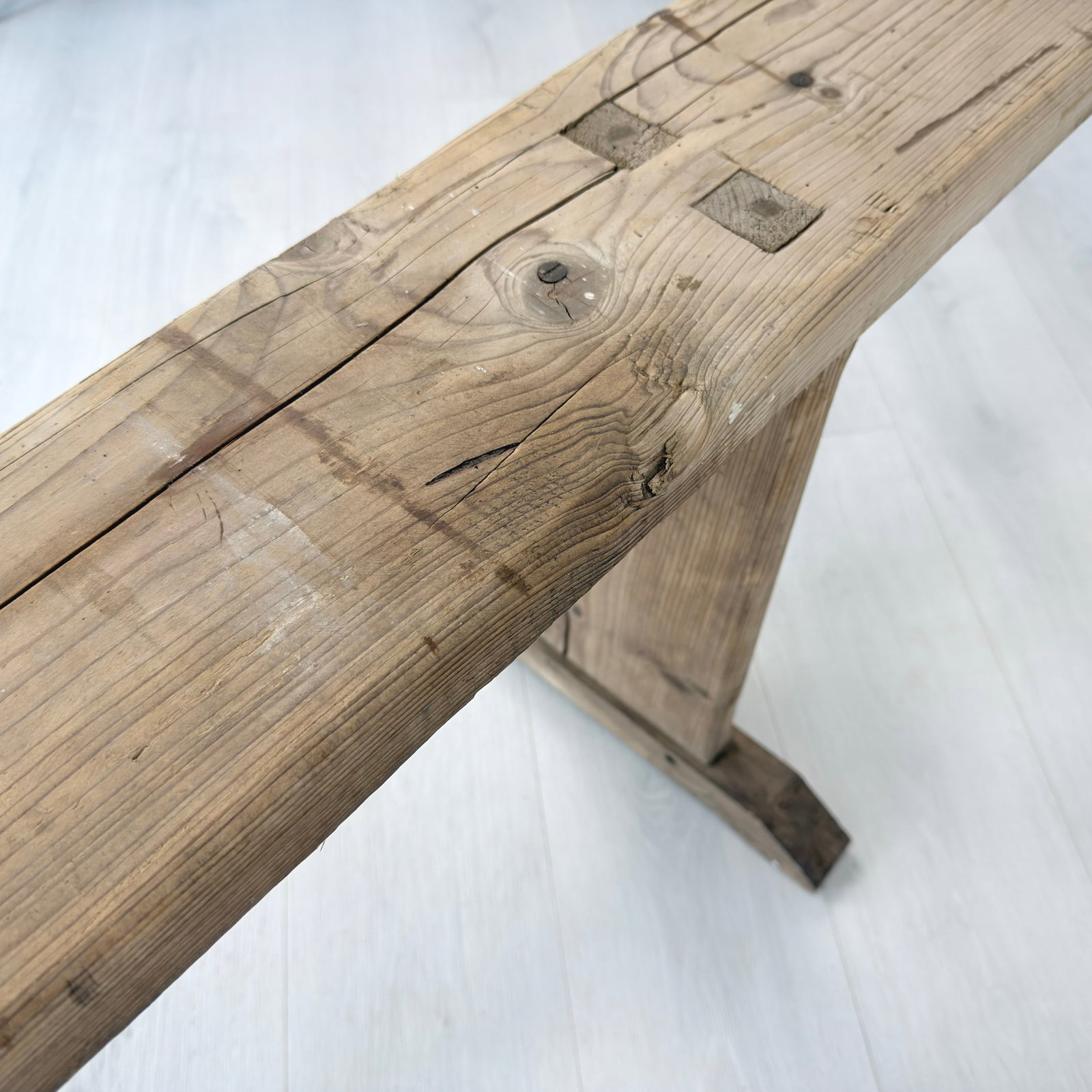 ANTIQUE RUSTIC BENCHES, A PAIR - 10