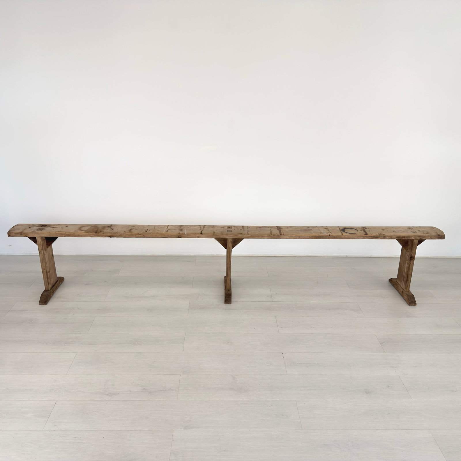 ANTIQUE RUSTIC BENCHES, A PAIR - 4