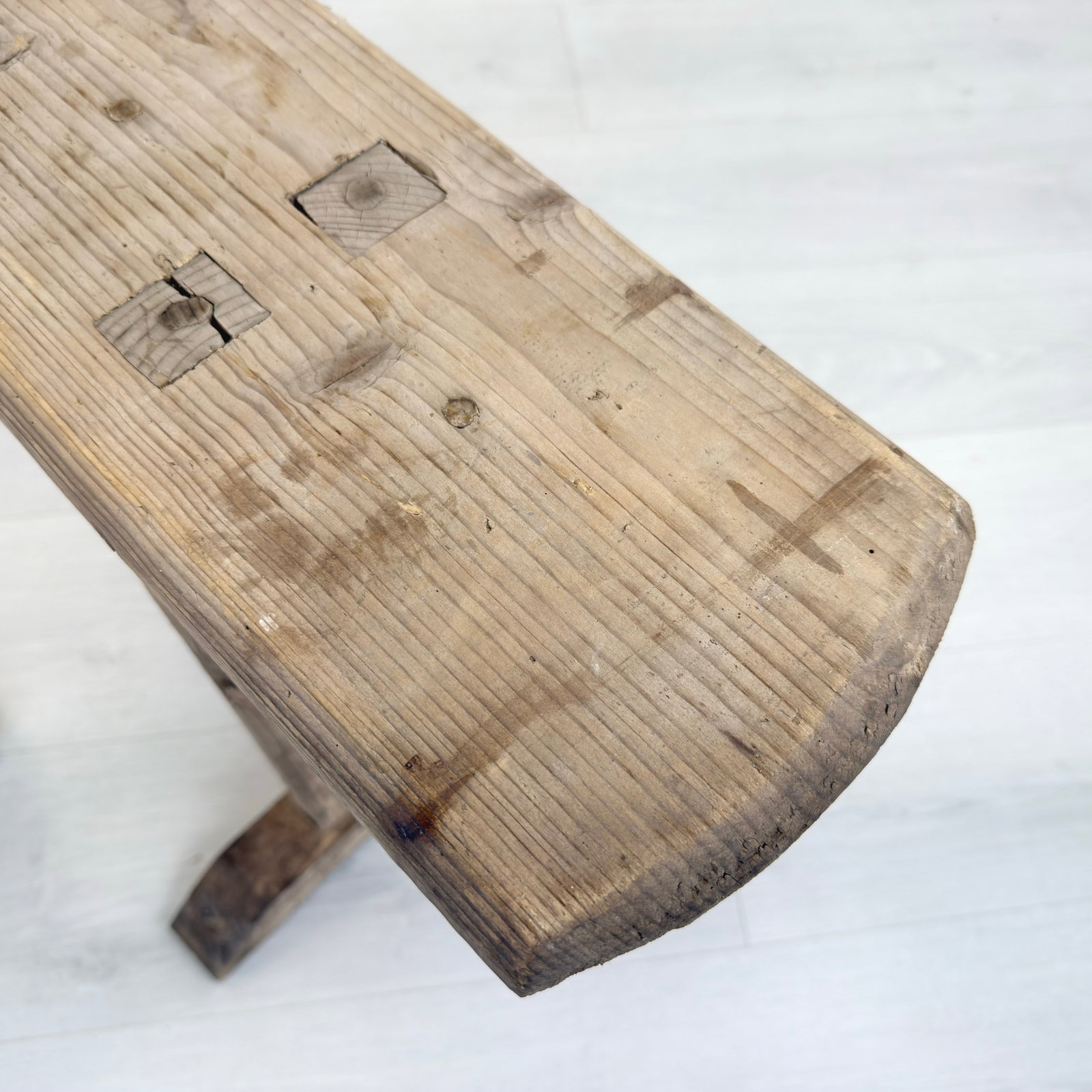 ANTIQUE RUSTIC BENCHES, A PAIR - 6