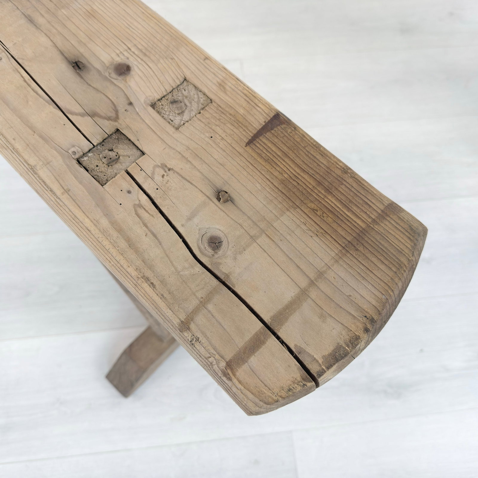 ANTIQUE RUSTIC BENCHES, A PAIR - 7