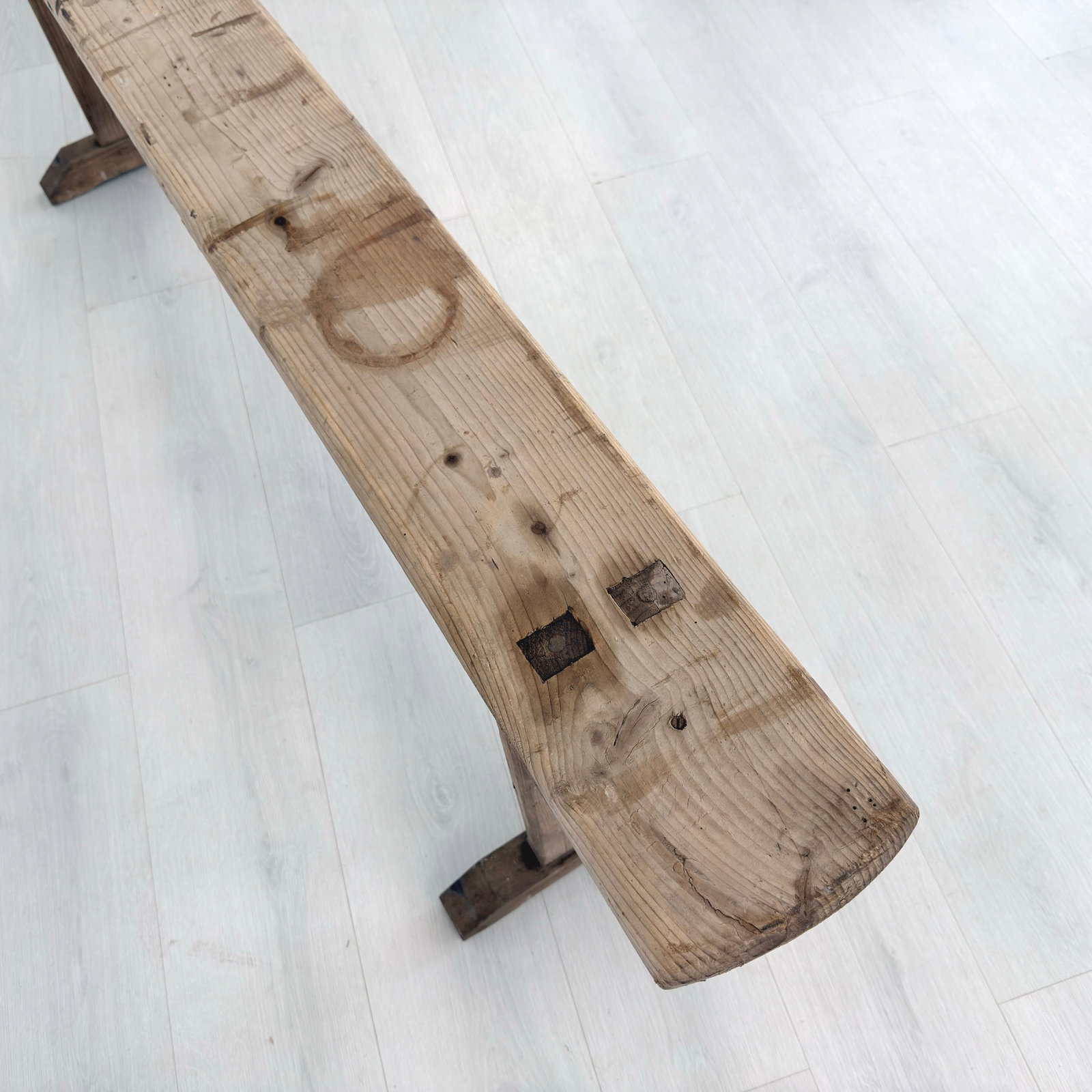 ANTIQUE RUSTIC BENCHES, A PAIR - 8