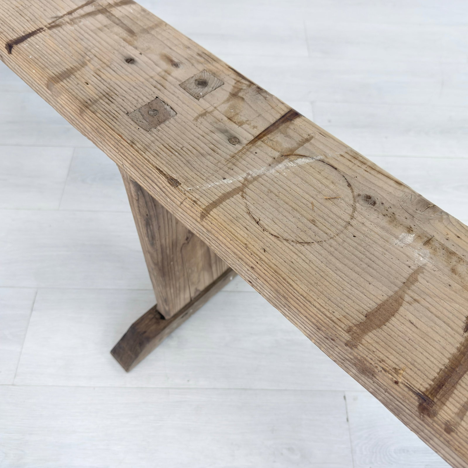 ANTIQUE RUSTIC BENCHES, A PAIR - 9