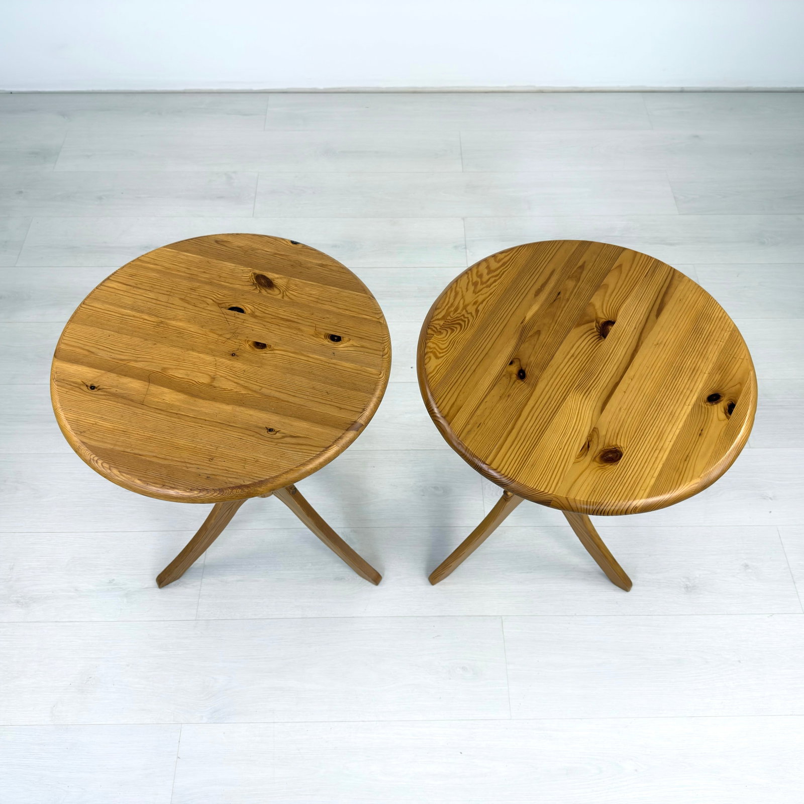 VINTAGE PINE SIDE TABLES, A PAIR - 4