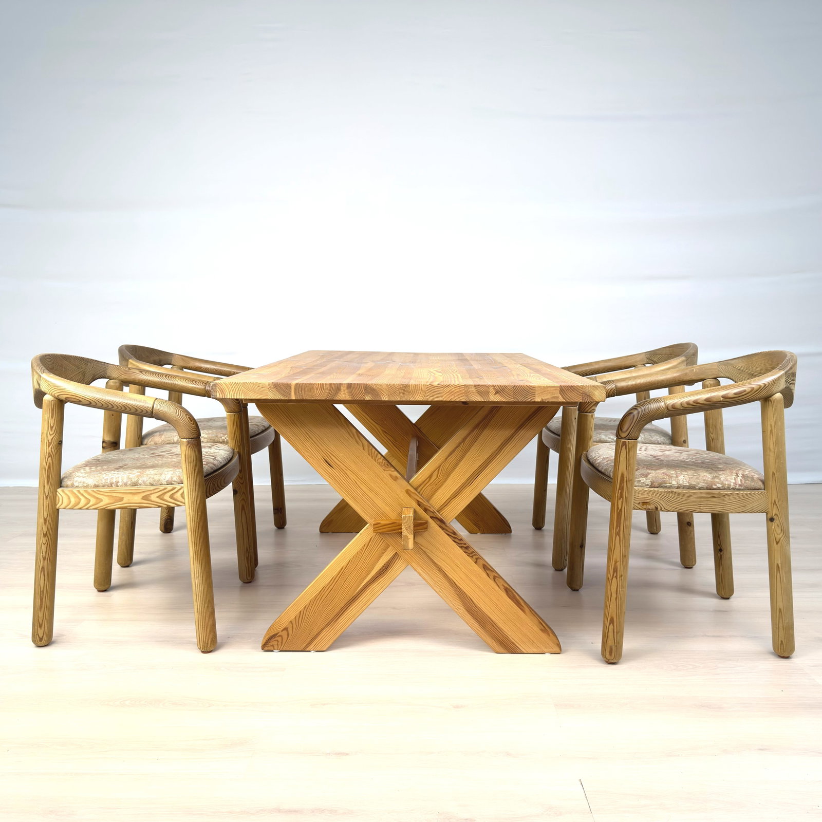 SCANDINAVIAN PINE X DINING TABLE - 14