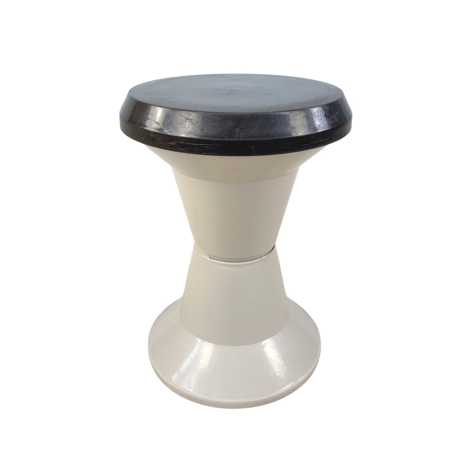 VINTAGE TAM TAM STOOL: Dimensions: H 17.3” x W 11.7”. Vintage plastic two-tone Tam Tam stool from the 1970s.
