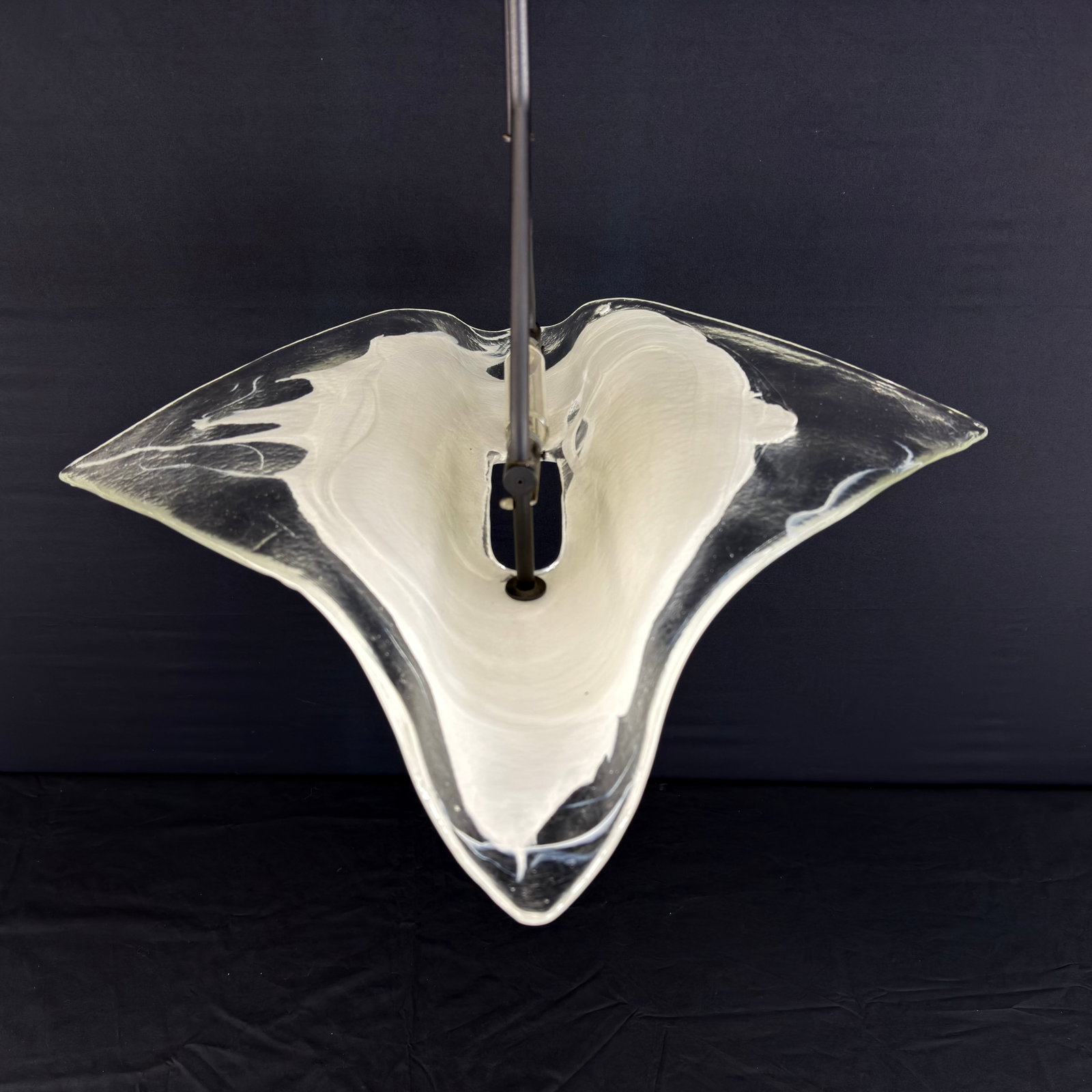 MURANO ITALIAN PENDANT LAMP LA MURRINA: Dimensions: H 26.5” x W 16.5”. Vintage Italian handmade Murano glass pendant lamp by La Murrina, Italy 1970s.