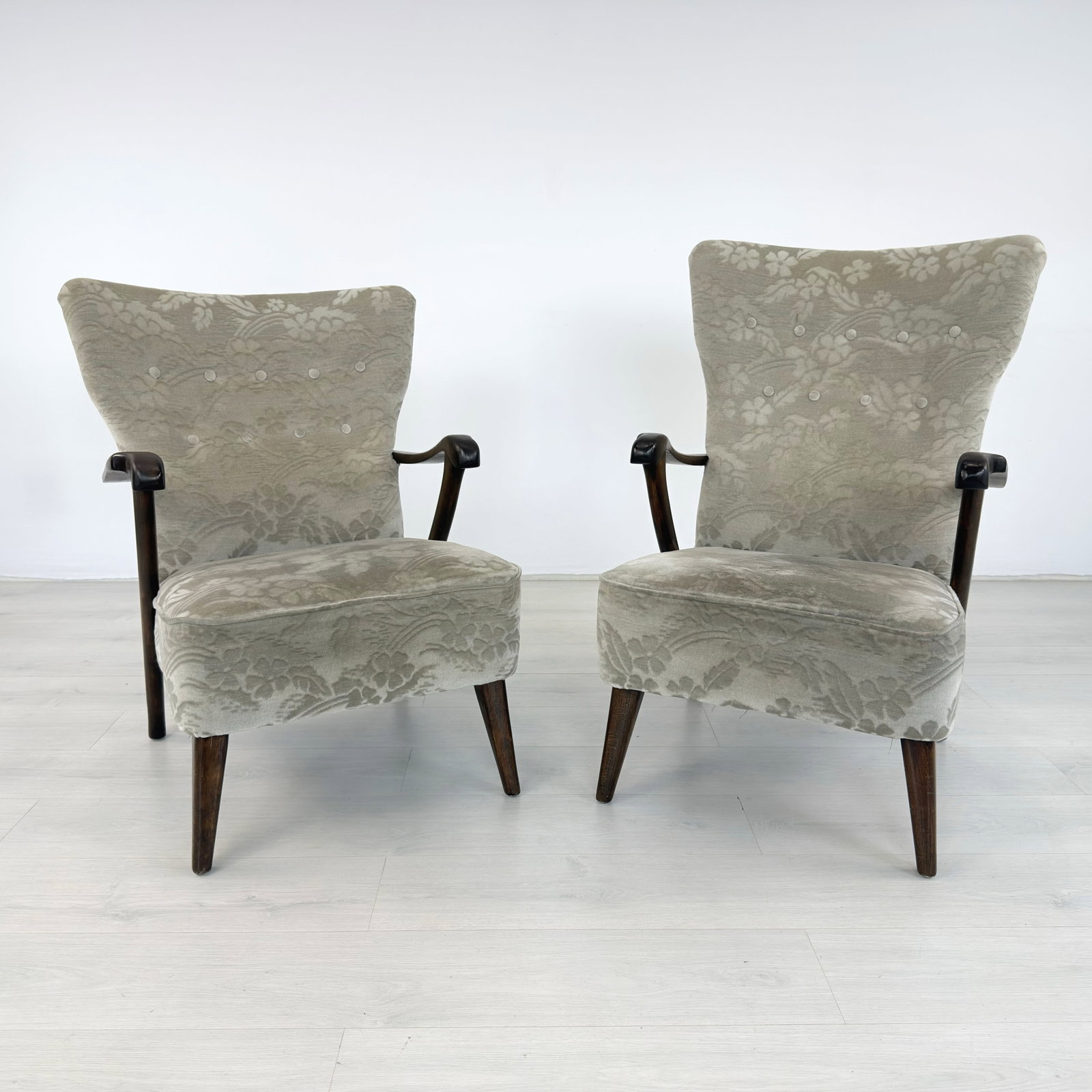 DANISH WINGBACK ARMCHAIRS, A PAIR - 4