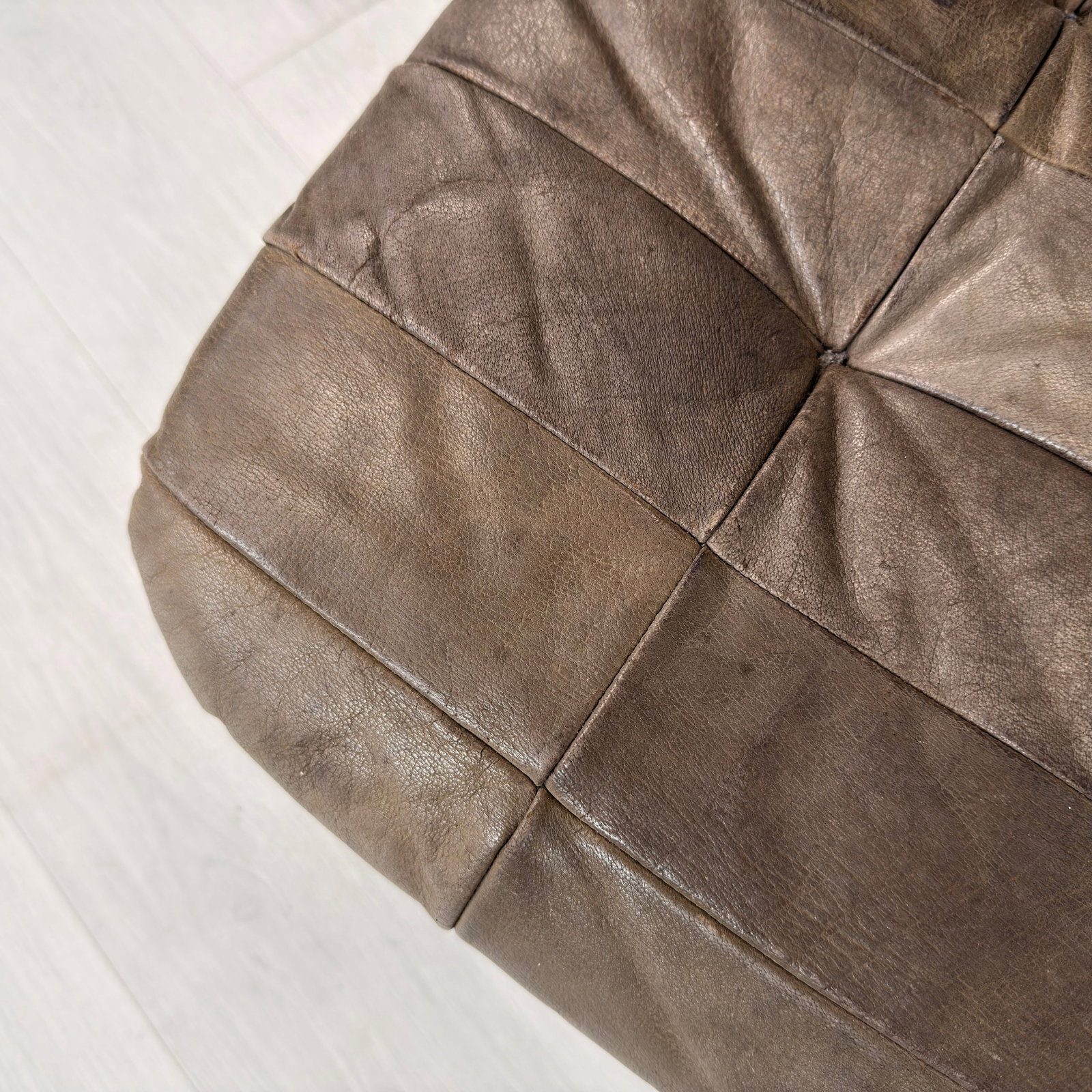 VINTAGE PATCHWORK LEATHER MODULAR SOFA, 1970s - 14