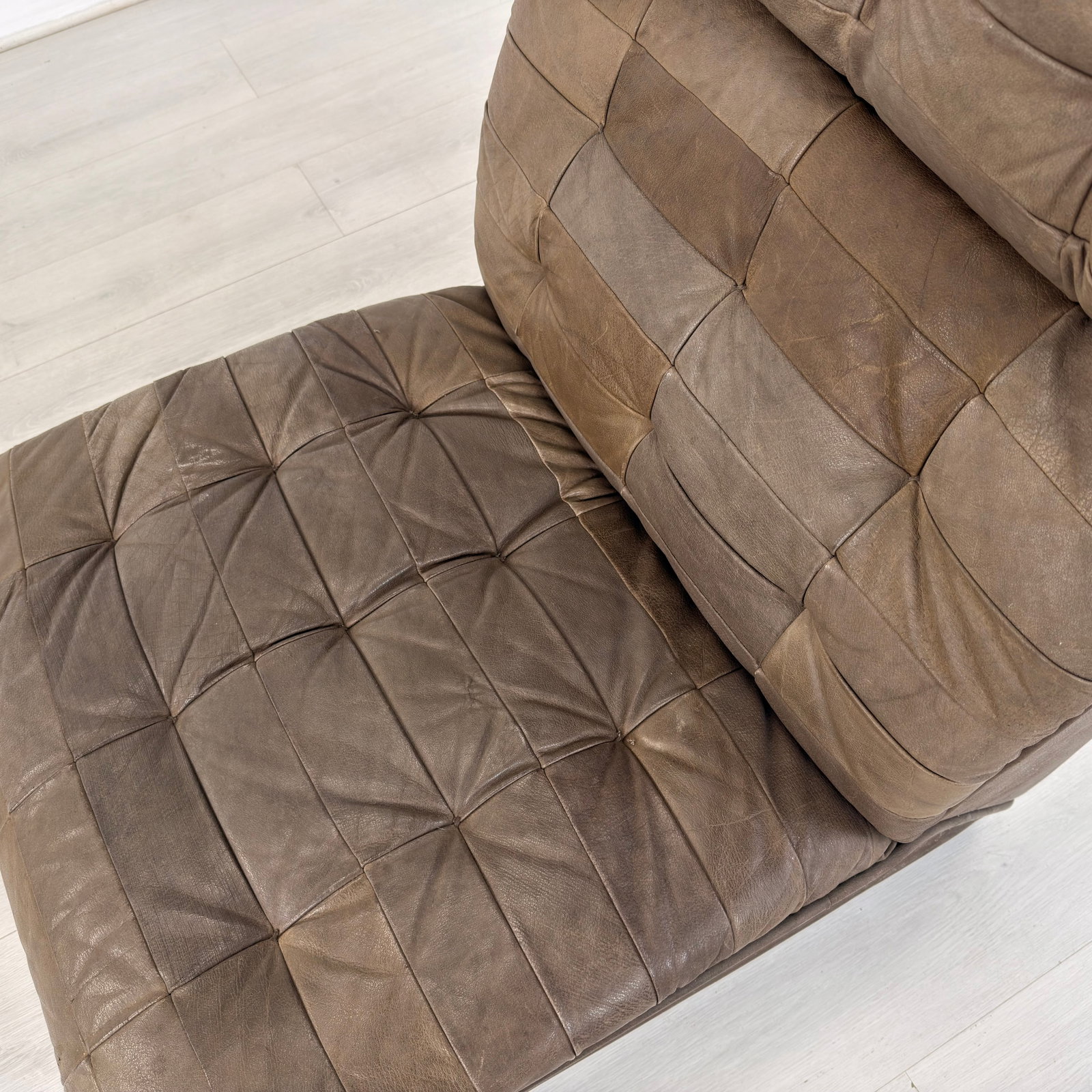 VINTAGE PATCHWORK LEATHER MODULAR SOFA, 1970s - 16