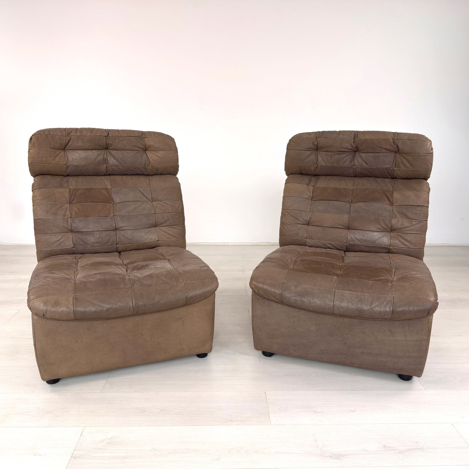 VINTAGE PATCHWORK LEATHER MODULAR SOFA, 1970s - 4