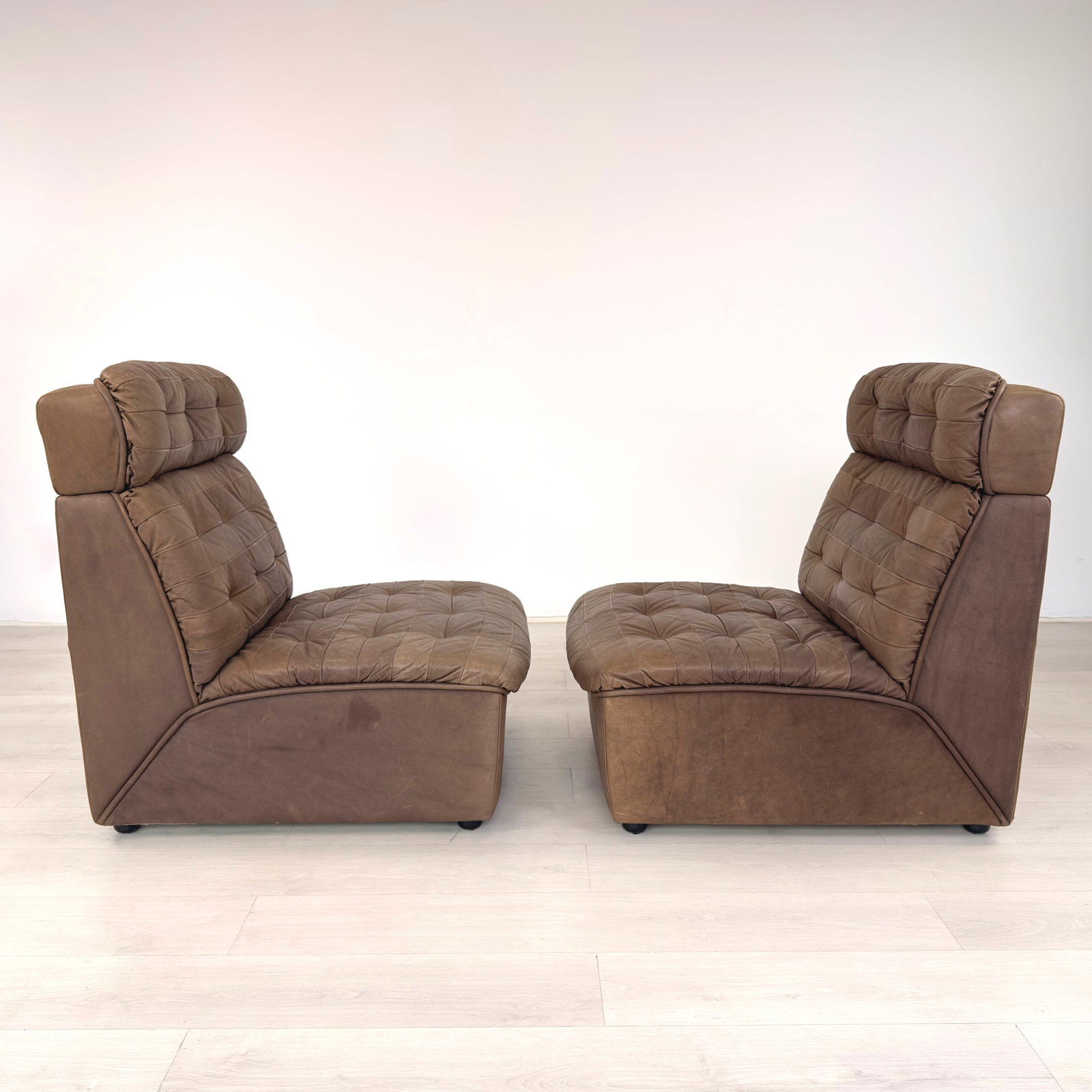 VINTAGE PATCHWORK LEATHER MODULAR SOFA, 1970s - 5