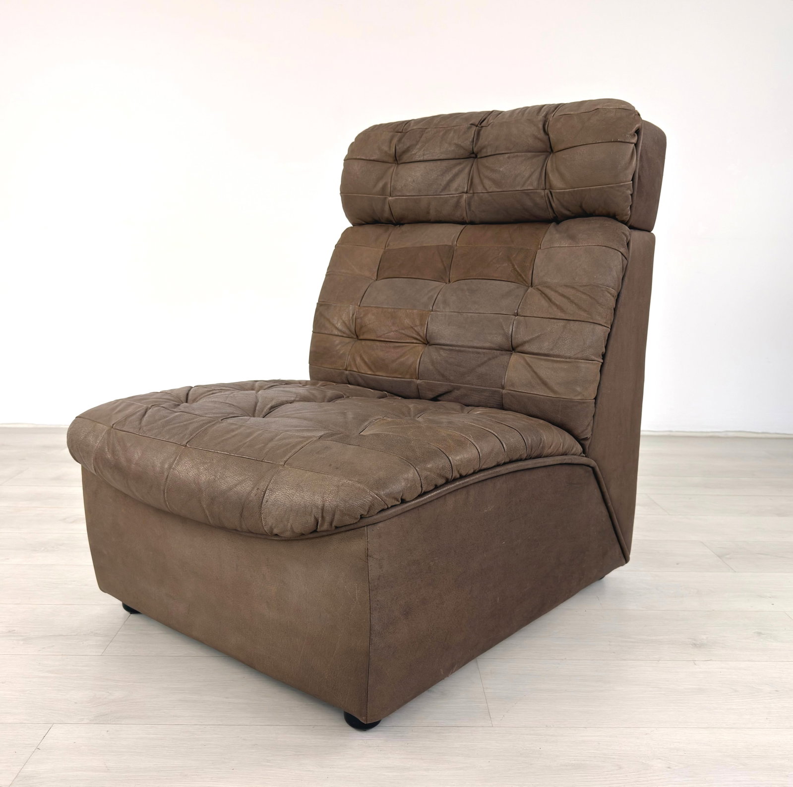 VINTAGE PATCHWORK LEATHER MODULAR SOFA, 1970s - 7