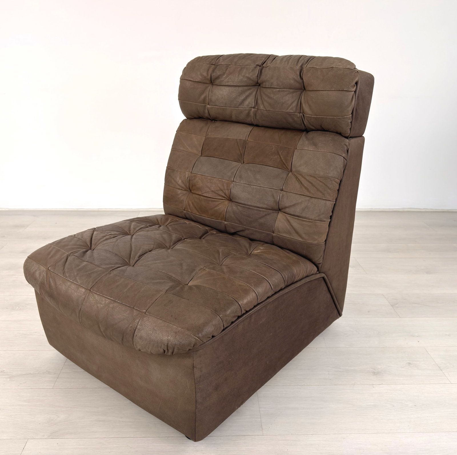 VINTAGE PATCHWORK LEATHER MODULAR SOFA, 1970s - 8