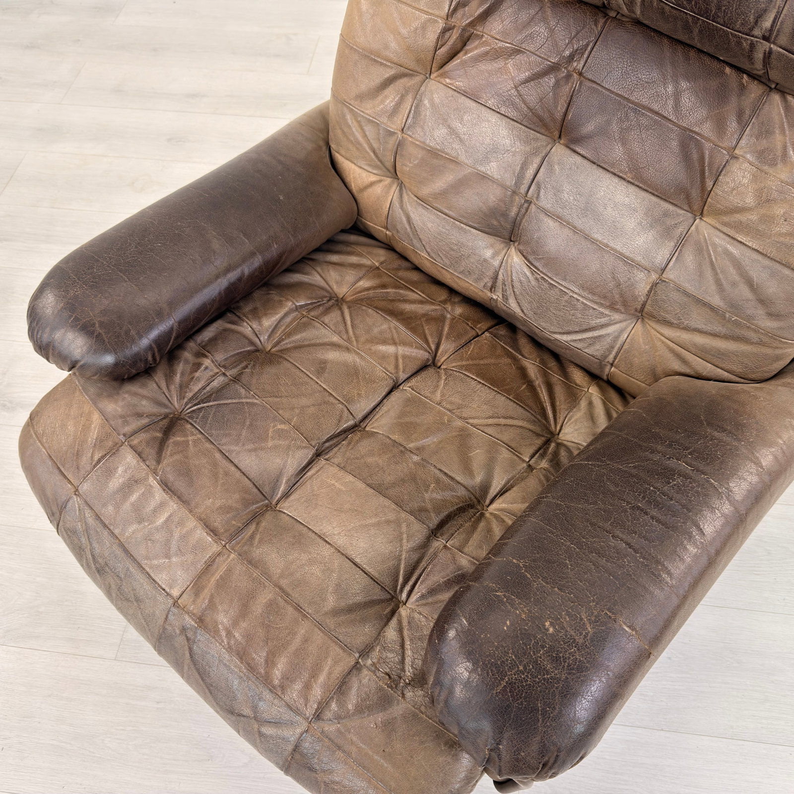 VINTAGE PATCHWORK LEATHER MODULAR SOFA, 1970s - 13