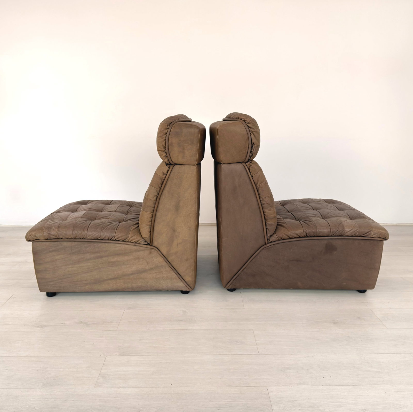 VINTAGE PATCHWORK LEATHER MODULAR SOFA, 1970s - 4