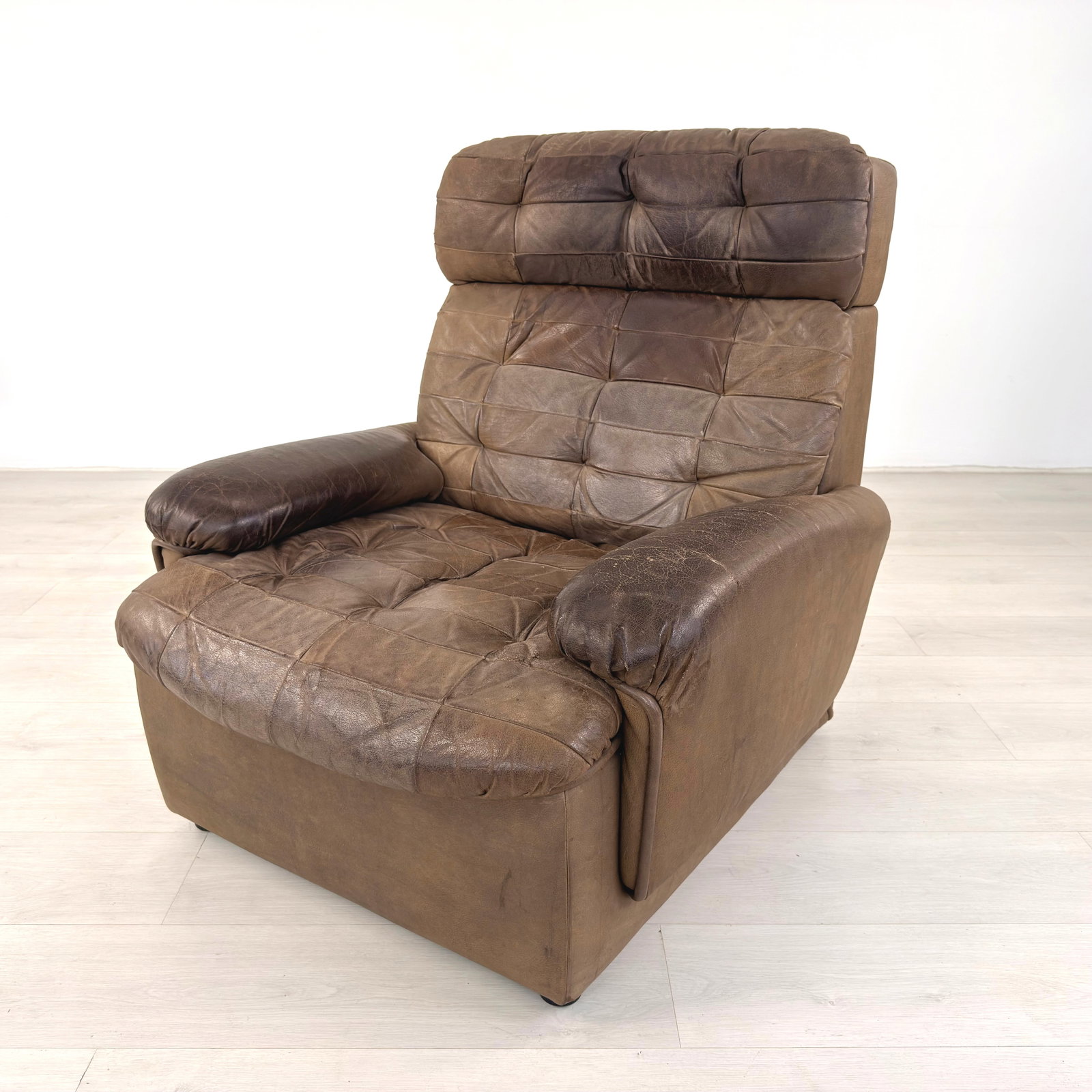 VINTAGE PATCHWORK LEATHER MODULAR SOFA, 1970s - 7