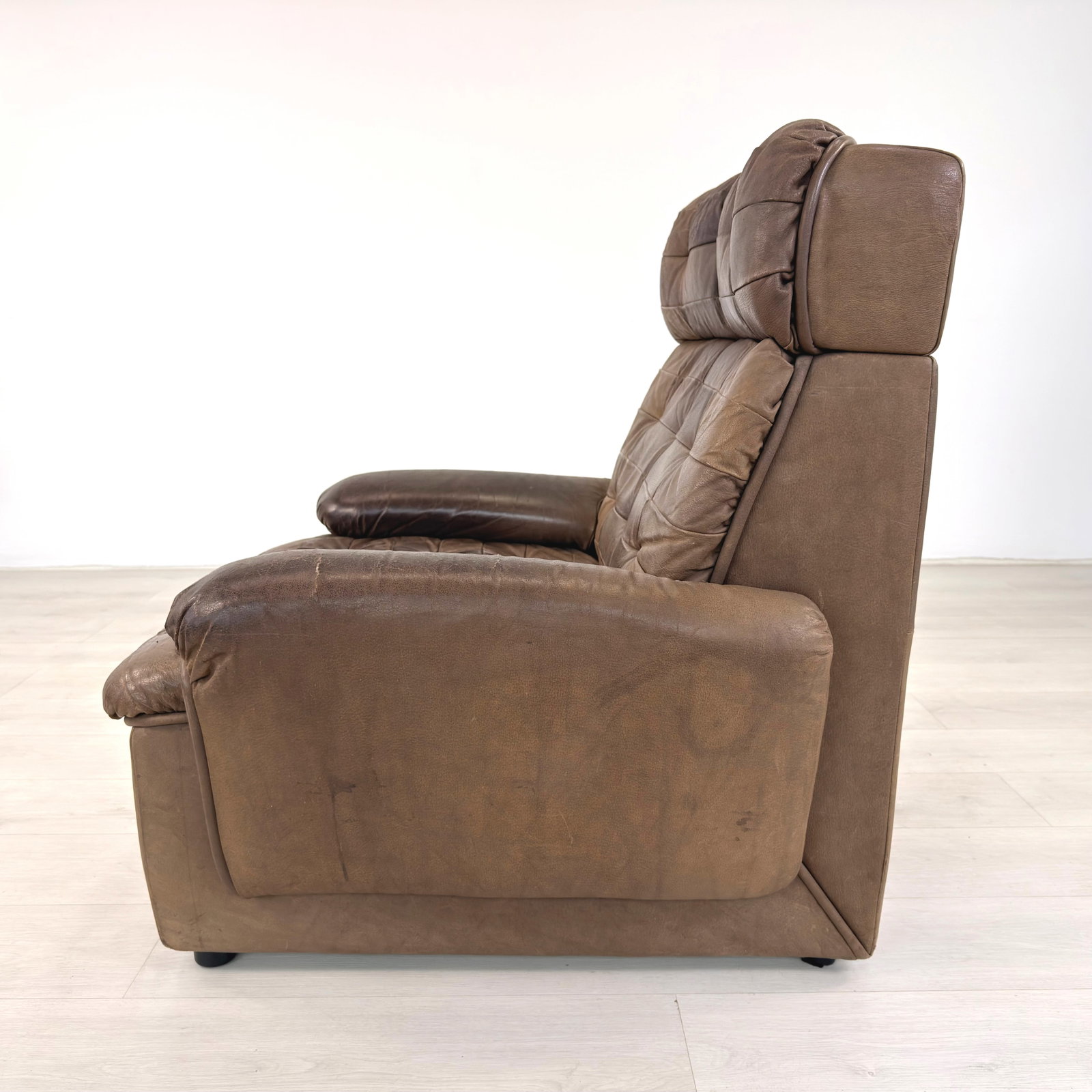 VINTAGE PATCHWORK LEATHER MODULAR SOFA, 1970s - 8