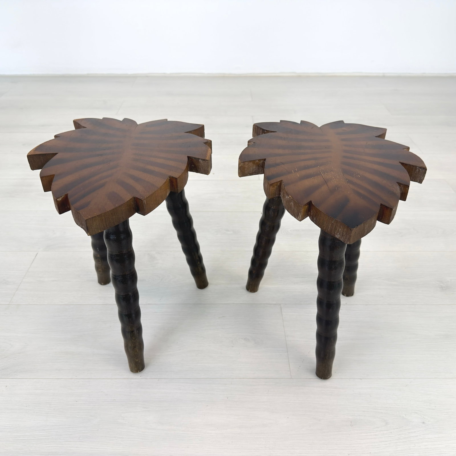 FRENCH TRIPOD STOOLS, A PAIR - 2
