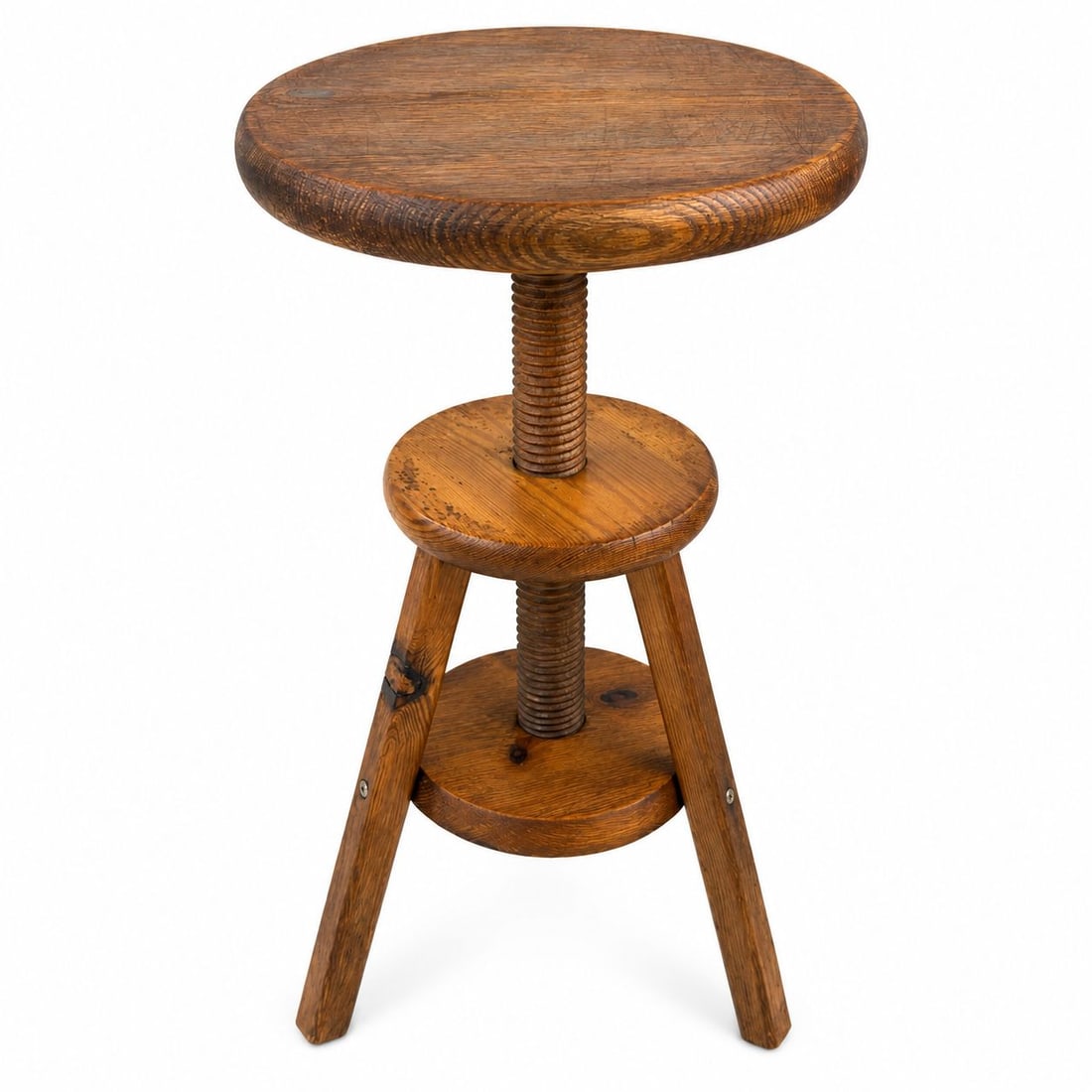 SCANDINAVIAN ARCHITECT STOOL: Dimensions: H24" x W 11.5". Vintage Scandinavian architect adjustable stool, 1960s.