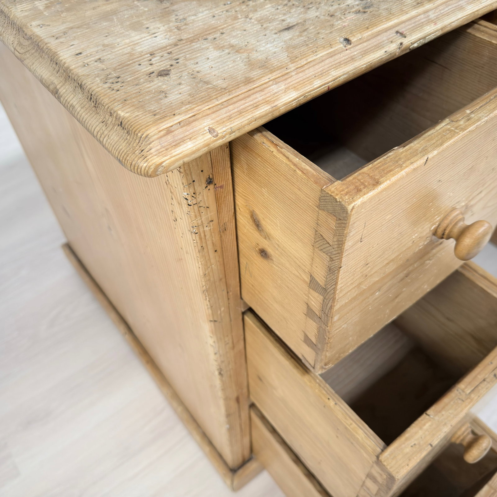 ANTIQUE PINE DESK - 10