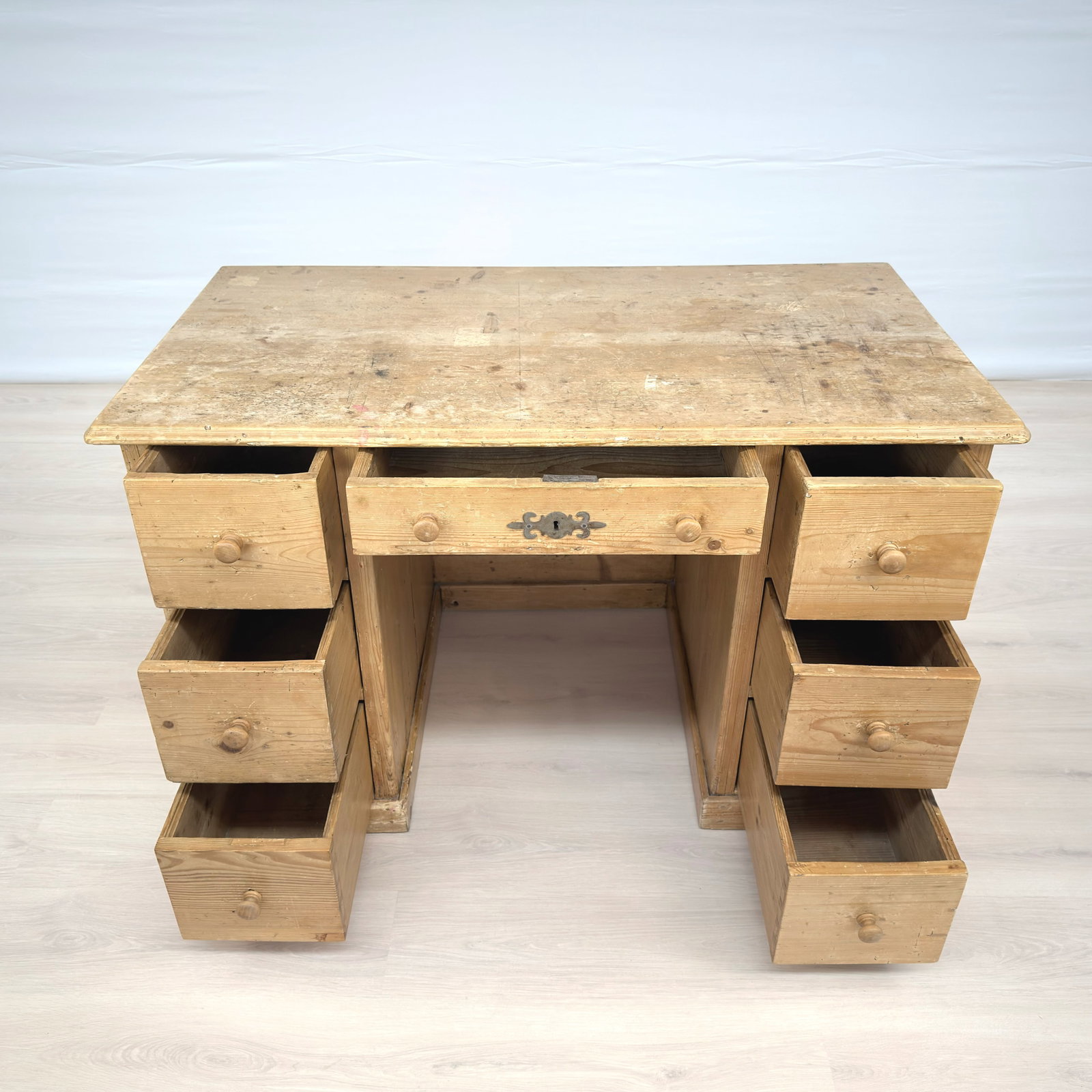 ANTIQUE PINE DESK - 5