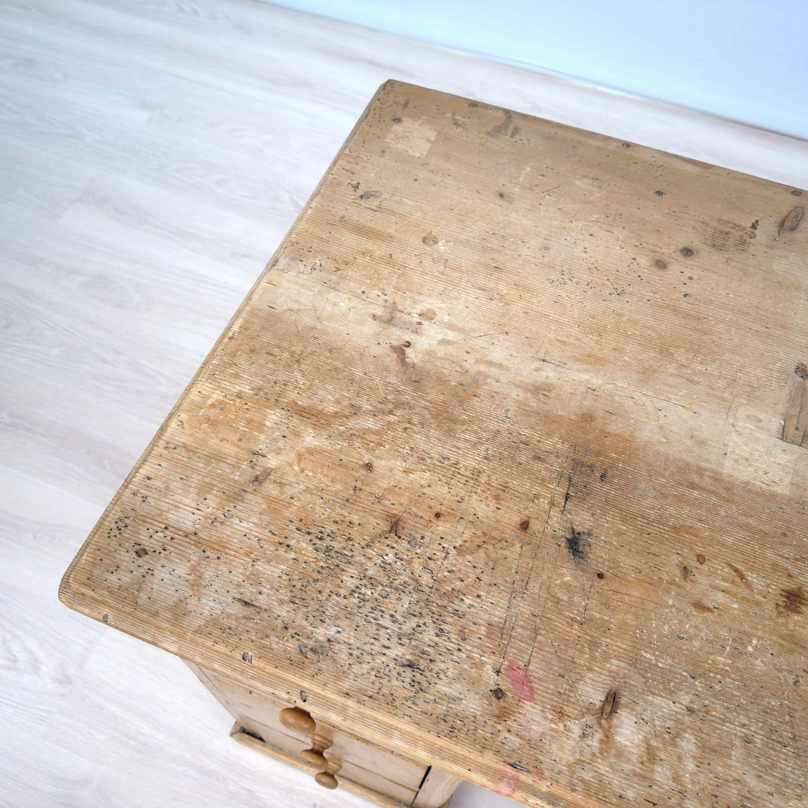 ANTIQUE PINE DESK - 9