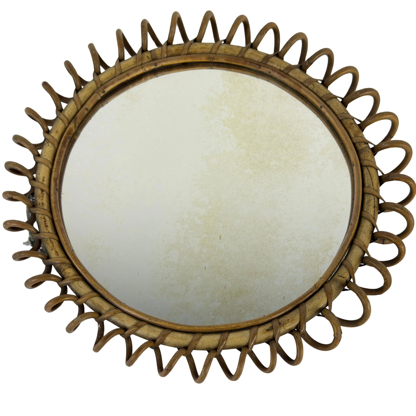 ITALIAN RATTAN MIRROR, 1960s (1 of 5)