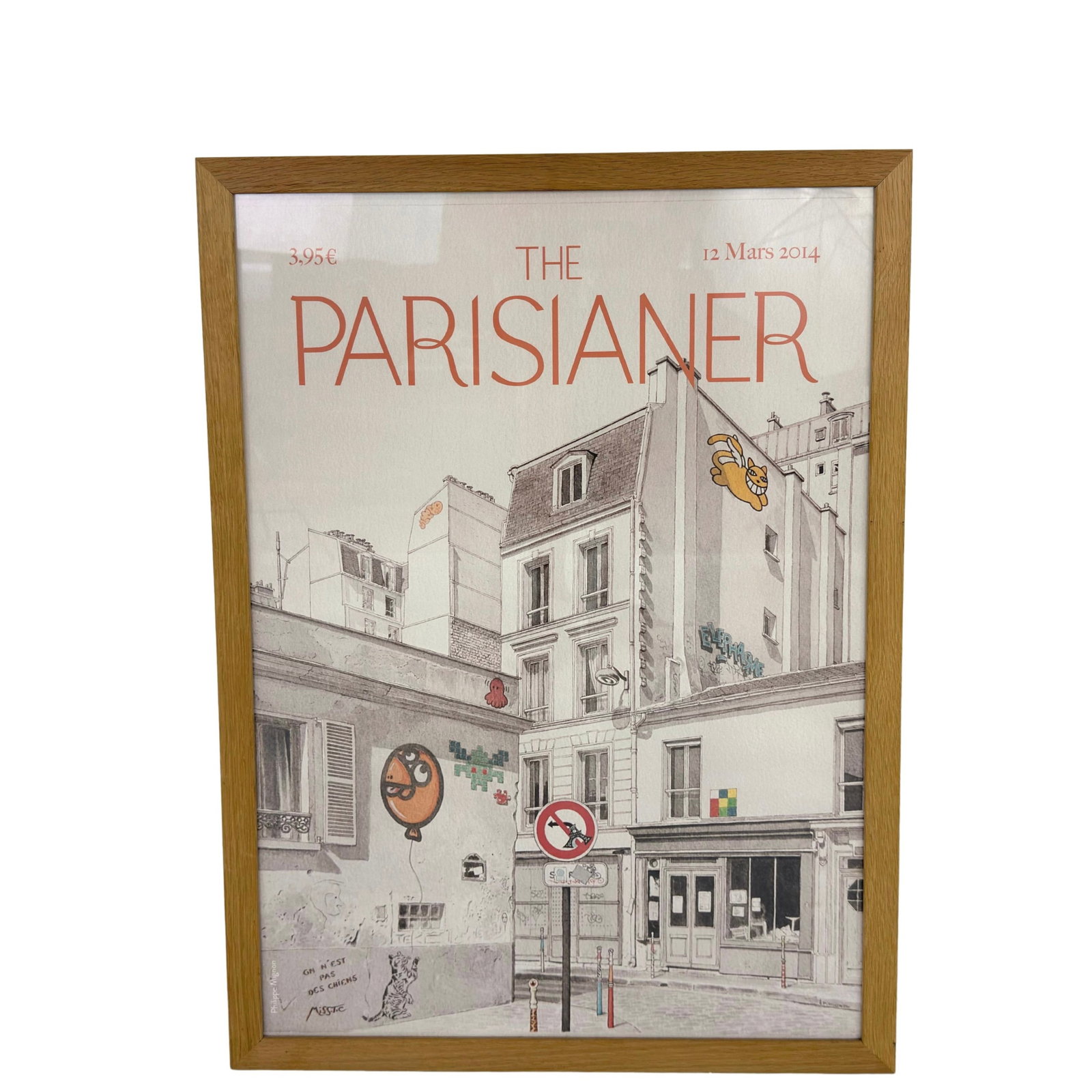 THE PARISIANER N12 MIGNON BY PHILIPPE MIGNON: Dimensions: H 30” x W 21.5”. Vintage Image Republic art print “The Parisianer N12 Mignon#8221; by Philippe Mignon with wooden frame.