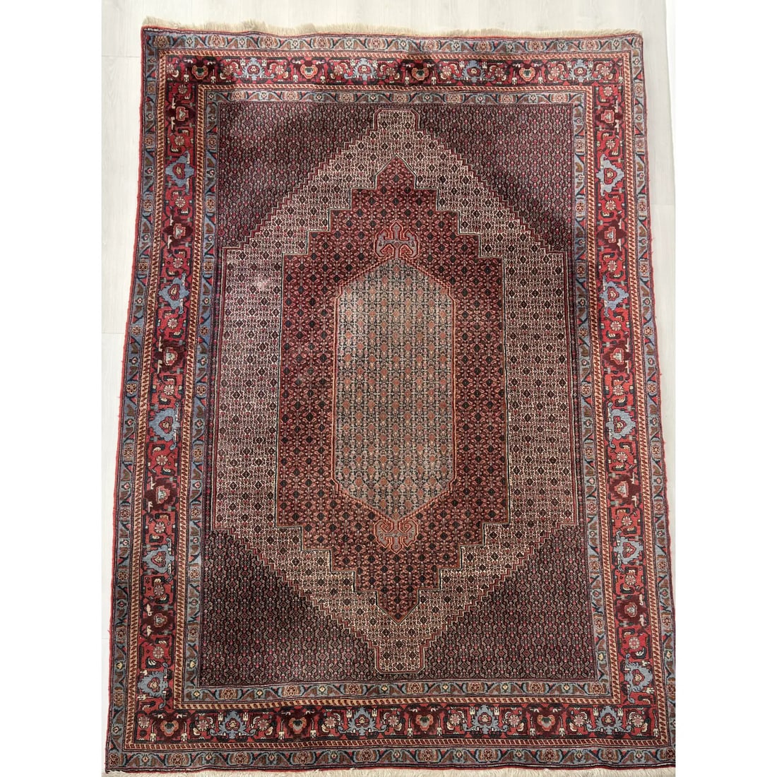 FINE VINTAGE HAND-KNOTTED BIDJAR WOOL RUG (1 of 7)