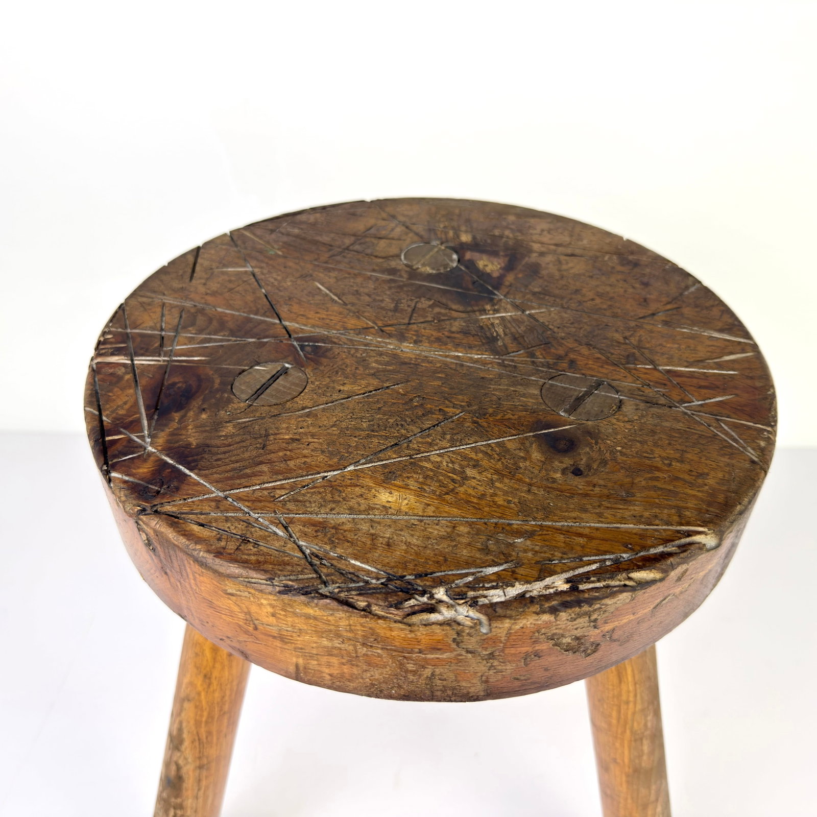 RUSTIC TRIPOD STOOL - 4