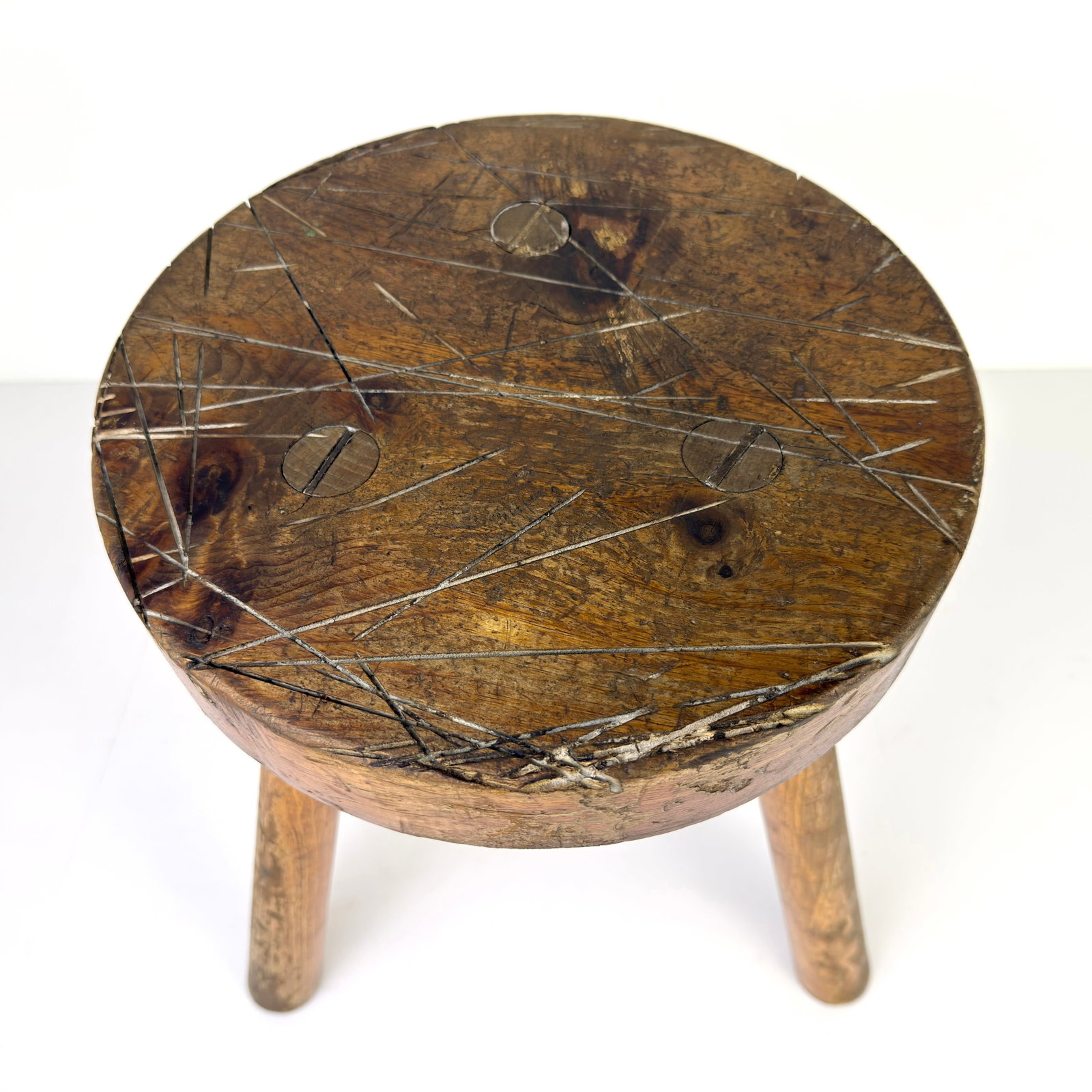 RUSTIC TRIPOD STOOL - 5