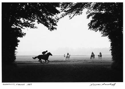 Norman Mauskopf: Title: Chantilly, France, 1987 Medium: Signed Photograph, Silver Gelatin Print Dimensions: 7.25" x 11" on 10.5" x 13.5" paper, matted to 20" x 16"