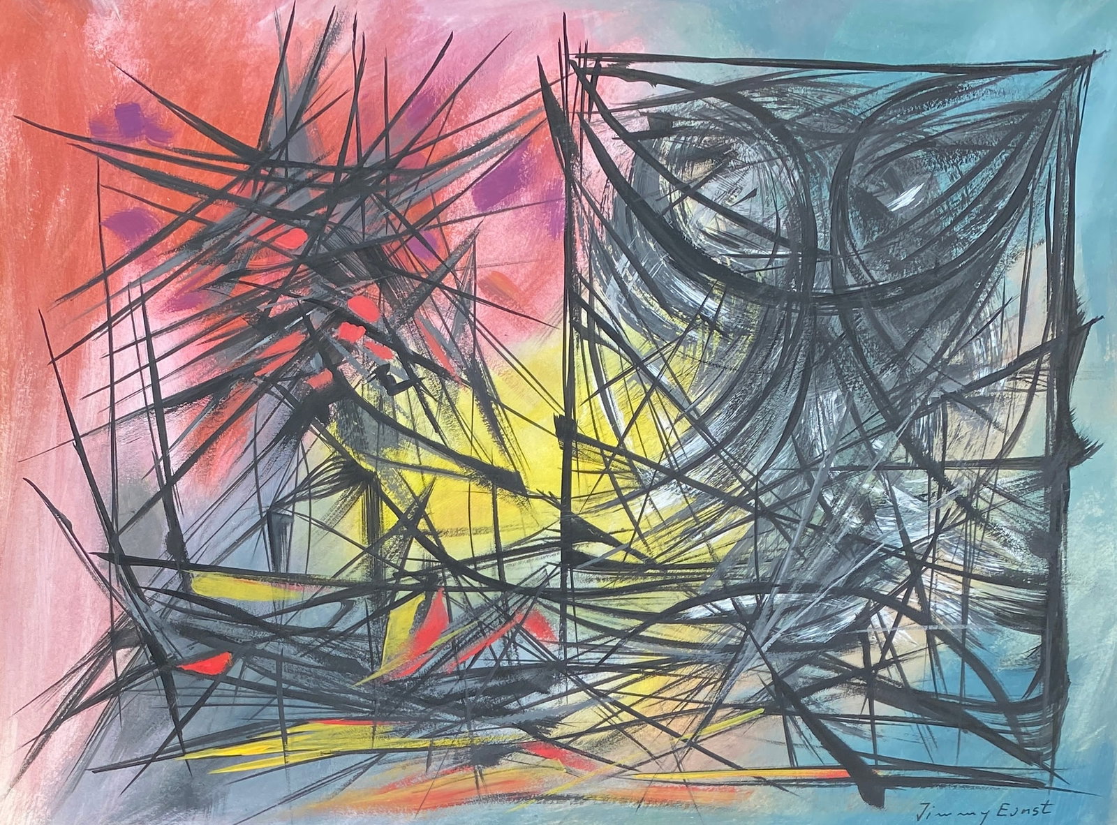 Jimmy Ernst (American German 1920-1984) Mixed Media  "in the style of" (1 of 2)
