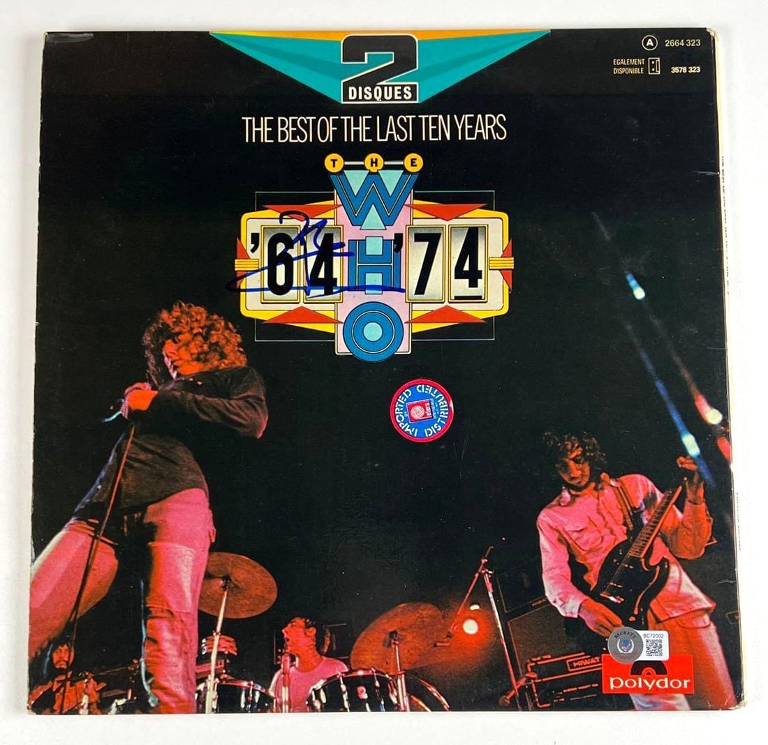 The Who: Pete Townshend Signed "The Best of the Last 10 Years" Album (Beckett/BAS Authentication): “The Best of the Last 10 Years: 1964—1974” album signed on the back cover in blue felt tip marker by Pete Townshend. In very good condition, with some scattered wear. Both reecords a