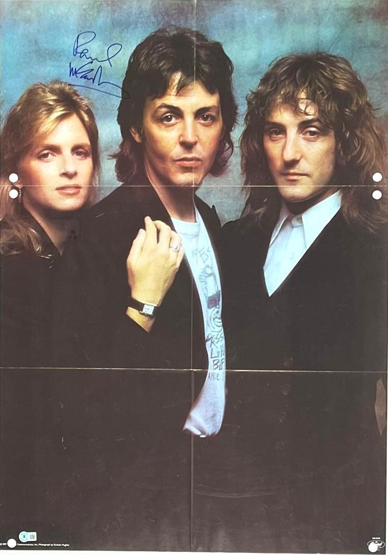 Beatles: Paul McCartney Signed 23" x 33" Wings "London Town" Poster (Beckett/BAS Authentication) (1 of 6)