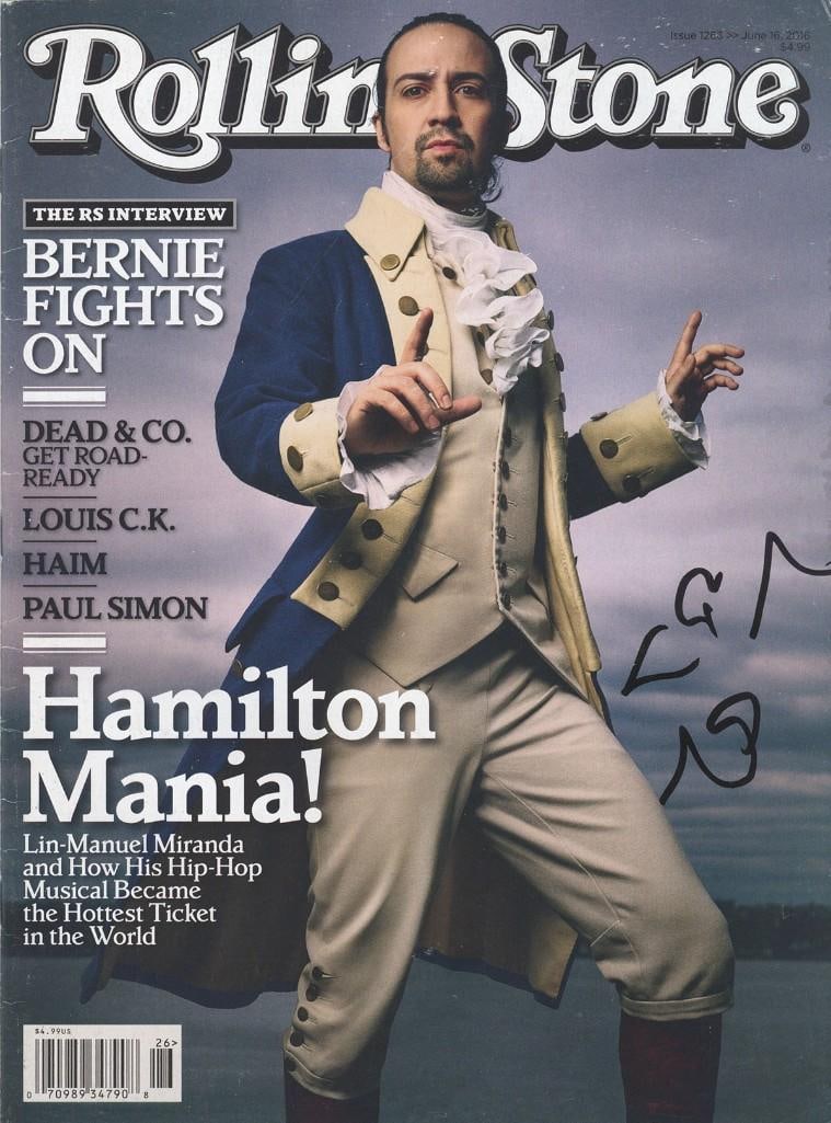 Hamilton: Lin Manuel Miranda In-Person Signed Rolling Stone Magazaine (ACOA Authentication) (1 of 1)