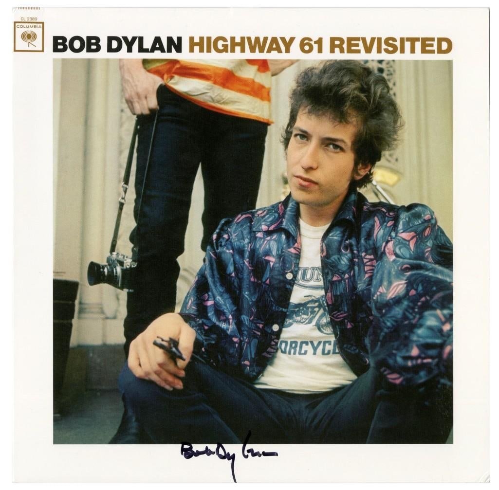 Bob Dylan Signed "Highway 61 Revisited’" Album (Dylan’s Manager LOA) (Tracks COA): USA vinyl pressing of Bob Dylan’s 1965 album ‘Highway 61 Revisited’ that has been autographed on the front cover by Bob Dylan in black felt tipped pen. Signed by Dylan in 2017 for hi