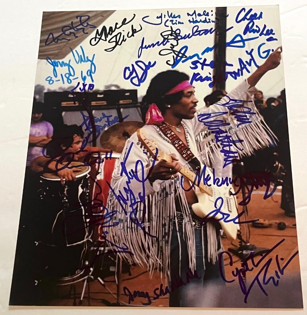 Woodstock Extensively In-Person Signed Hendrix 11" x 14" Photo (20+ Sigs) (Third Party Guaranteed) (1 of 1)