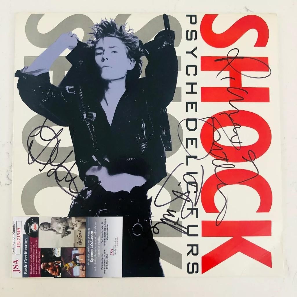 Psychedelic Furs In-Person Signed "Shock" Album (3 Sigs) (JSA Authentication): Psychedelic Furs "Shock" album signed IN-PERSON in crisp and clean black felt tip marker by Richard Butler, Tim Butler, and John Ashton. In fine condition. Record is included. Accompanied by JSA Authe